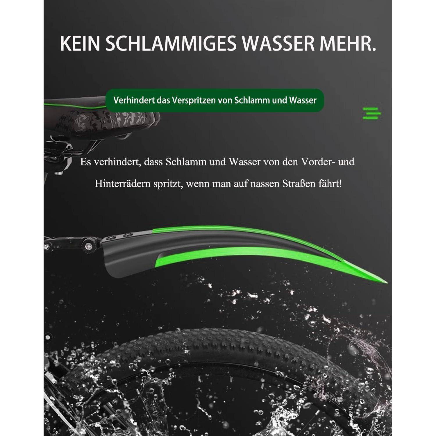Fahrrad Schutzbleche Set - Vorder- und Hinterrad Schutzblech für Mountainbike und Rennrad, Einstellbare Winkel, Einfache Installation, Geeignet für
