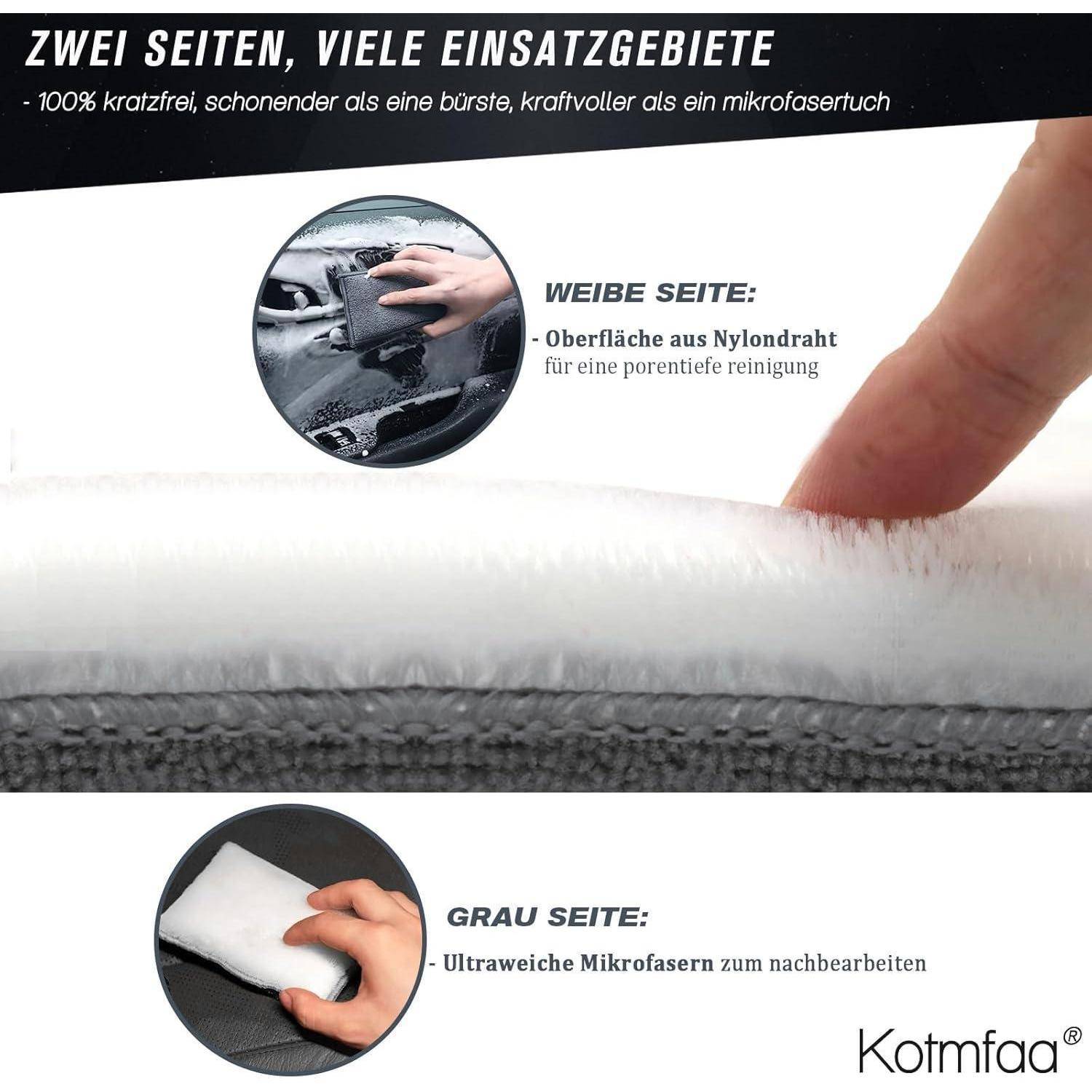 Auto Innenraum Scrub Pads, Mikrofaser Innen Reinigungspad & Trockentuch - für schnell effektiv & porentiefe Reinigung Pflege von Auto Leder
