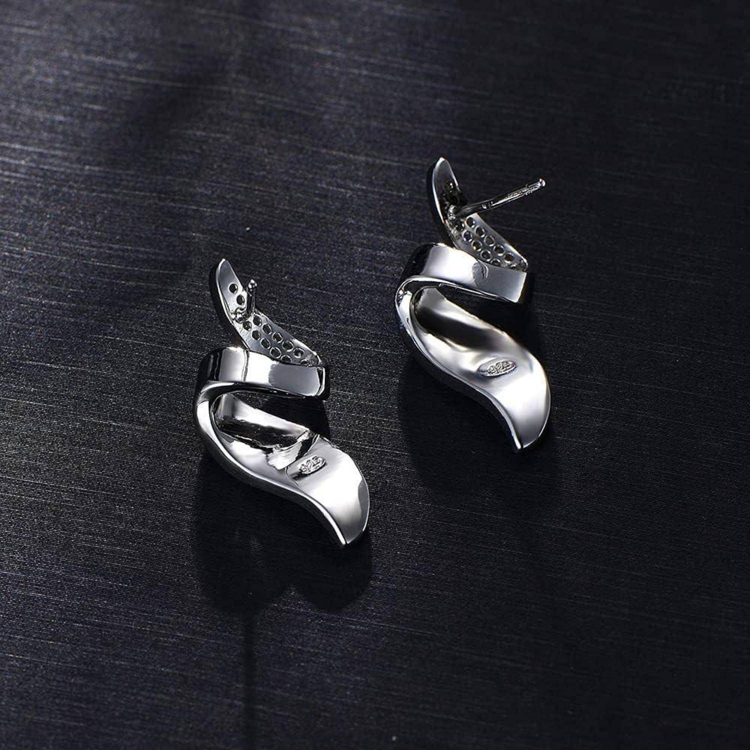 Blau Exquisite Damen Ohrstecker 925 Sterling Silber Damenohrringe Hängeohrringe Zirkonia Perlen Damenschmuck FE329