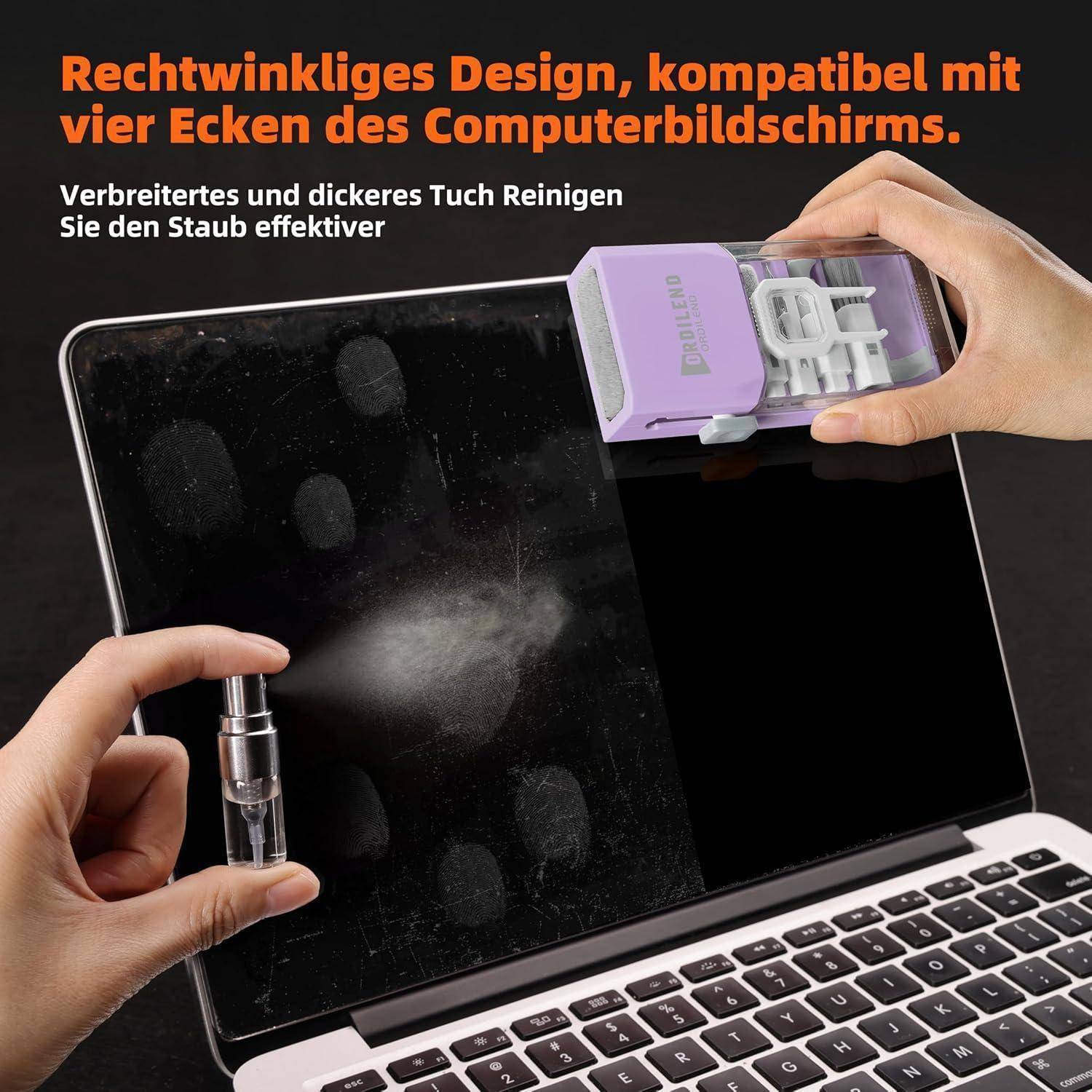 Ordilend Tastatur Reinigungsset, Alles in 1 Screen Cleaner Kit for Phones Handy, Tastaturreiniger mit Bürste Laptop Keyboard Cleaner for Tablet