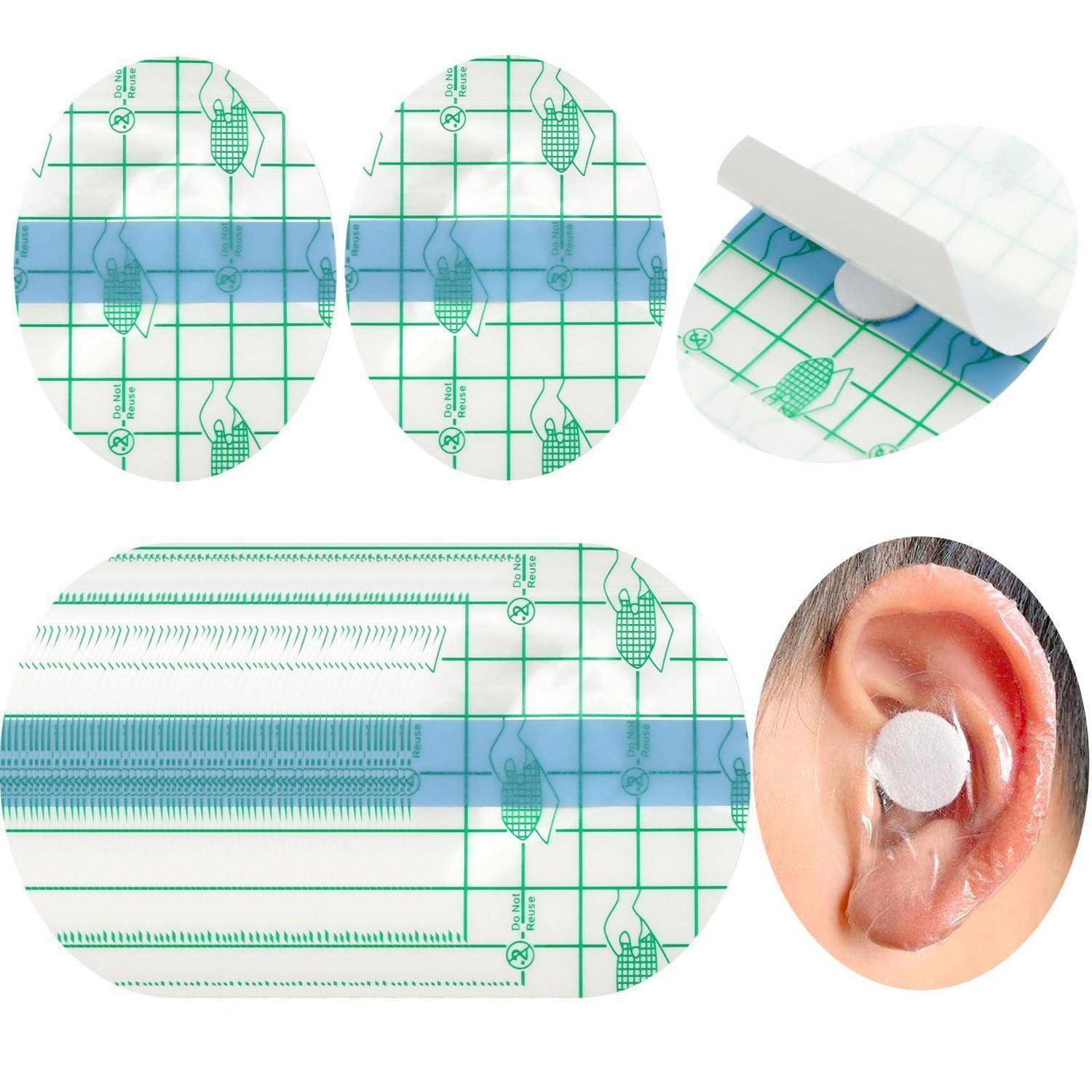 60 Stück Wasserdicht Ohr Patches, Wasserdichter Ohrenschutz Aufkleber Ultradünne Transparente Wasserdichter Ohrstöpsel Wasserdichte Ohrpflaster fur