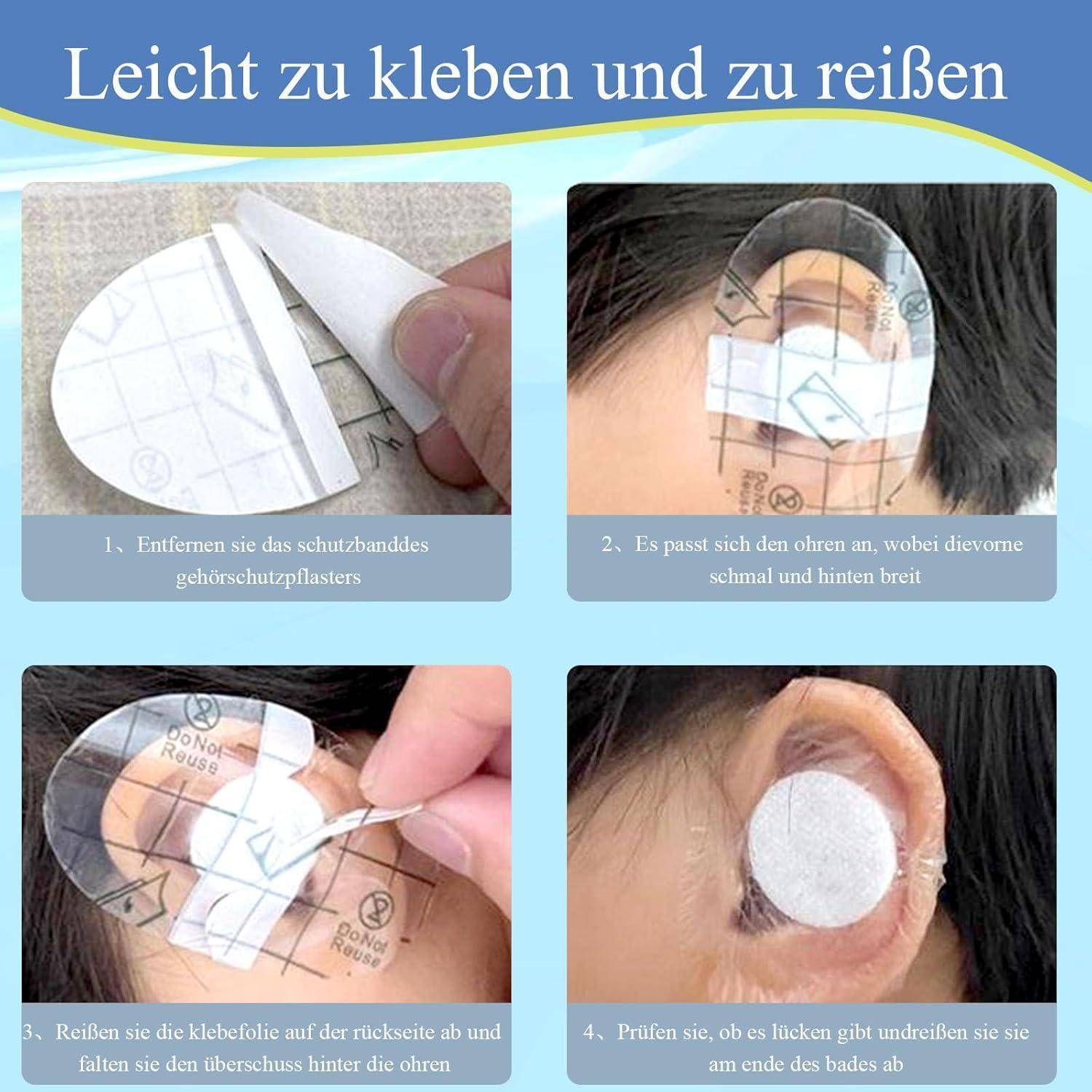 60 Stück Wasserdicht Ohr Patches, Wasserdichter Ohrenschutz Aufkleber Ultradünne Transparente Wasserdichter Ohrstöpsel Wasserdichte Ohrpflaster fur