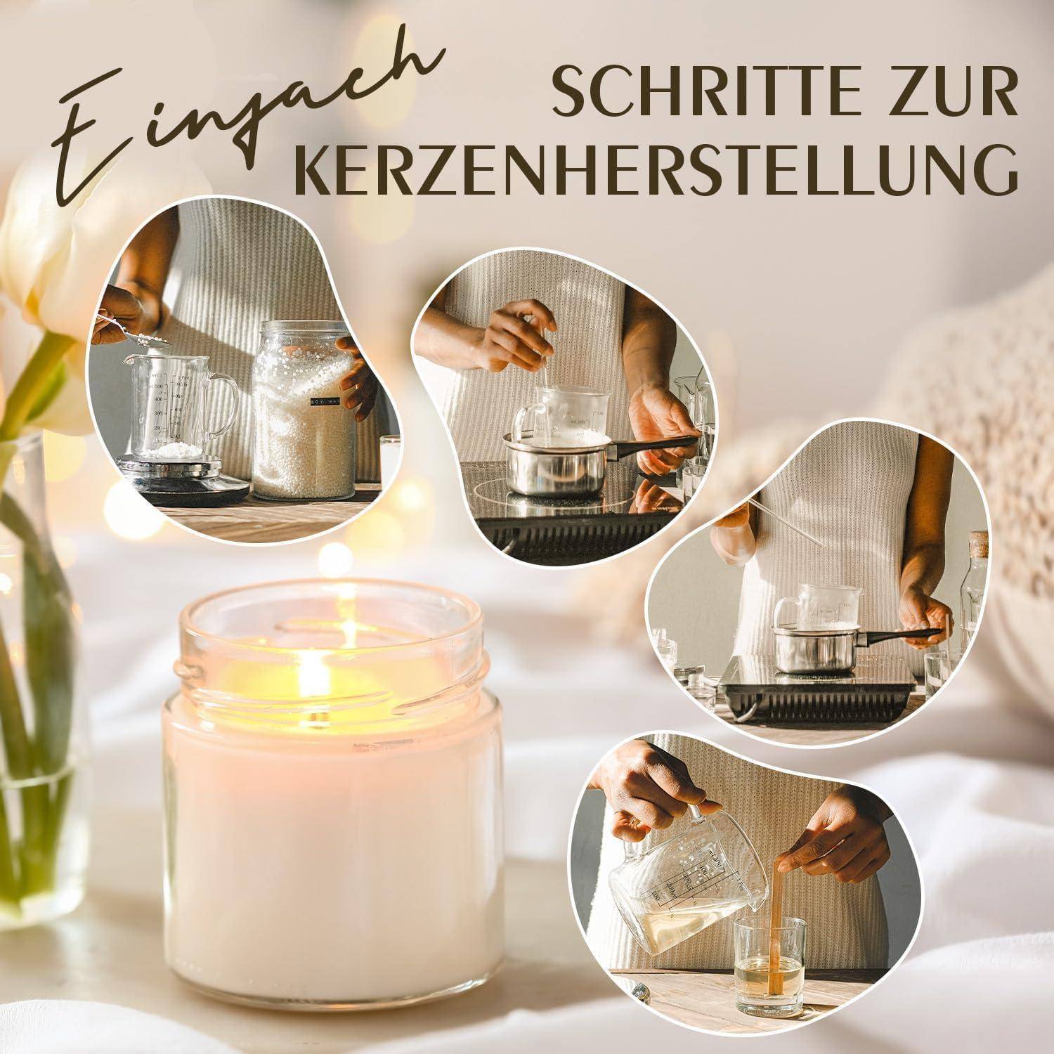 Infografik mit dem Titel „Einfach Kerzenherstellung