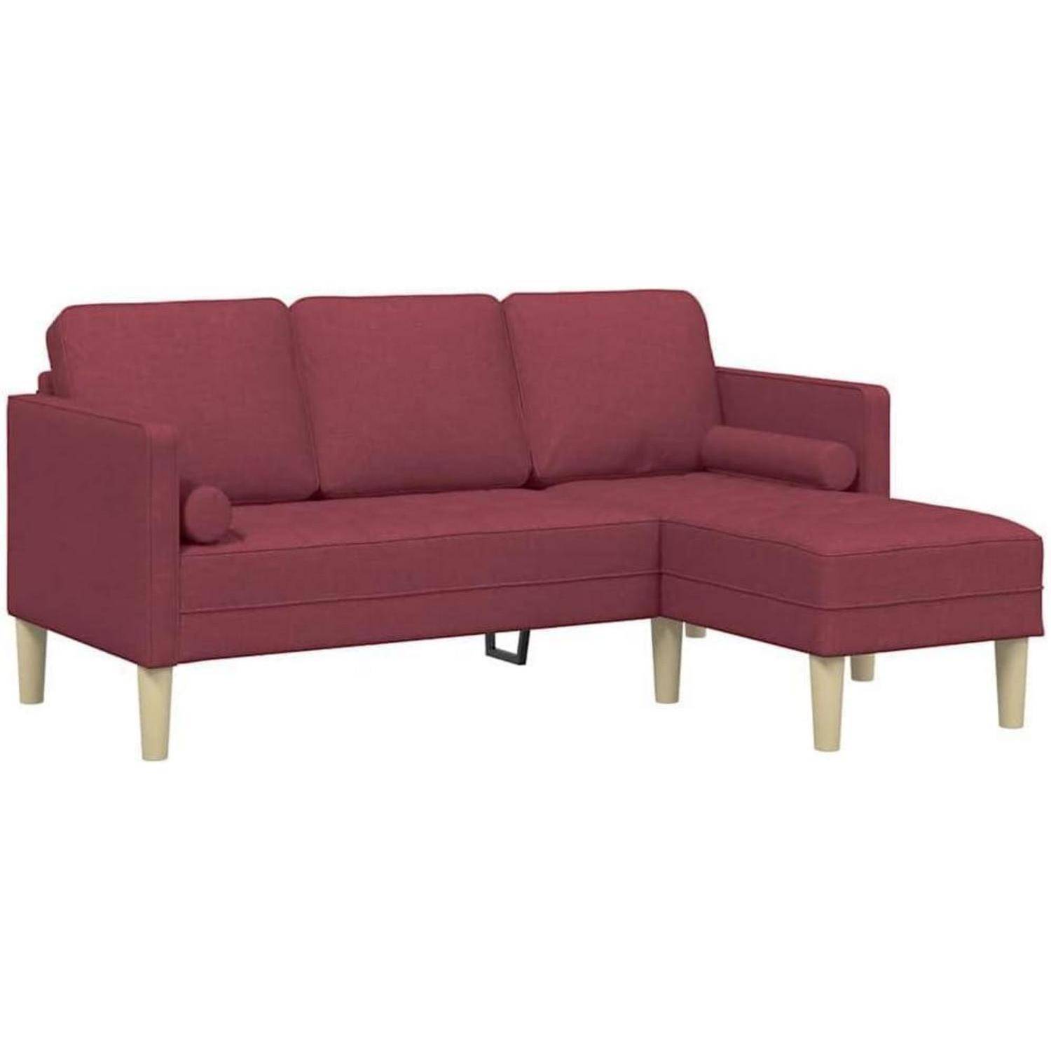 Ecksofa L Form Sofa Sofa Set Weinrot 173 x 131 x 67 cm Stoff Weinrot L-förmiges Sofa