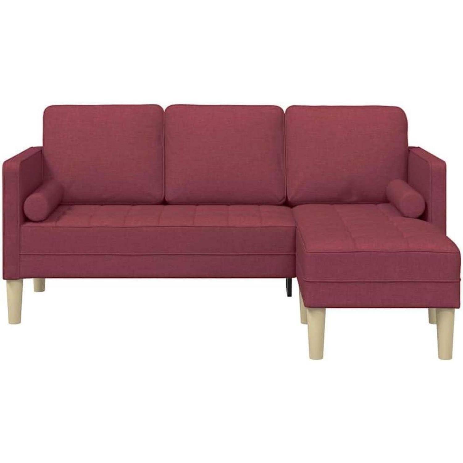 Ecksofa L Form Sofa Sofa Set Weinrot 173 x 131 x 67 cm Stoff Weinrot L-förmiges Sofa