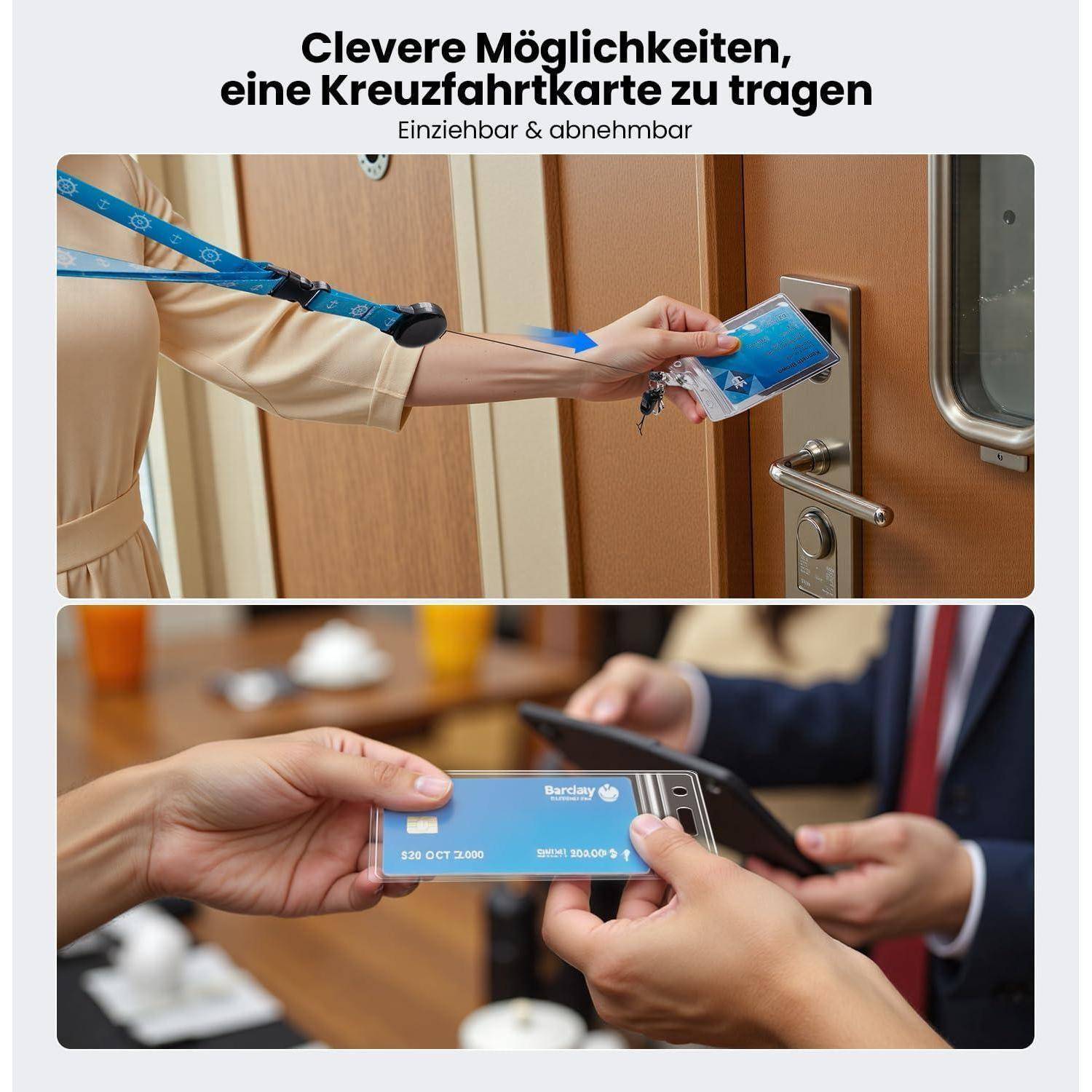 [2025 Kreuzfahrt Essentials-Set] 4 Reißverschluss-Kofferanhänger + 2 Abnehmbare Lanyards &amp; 4 Magnetische Haken | Must-Have Zubehör für AIDA, TUI,