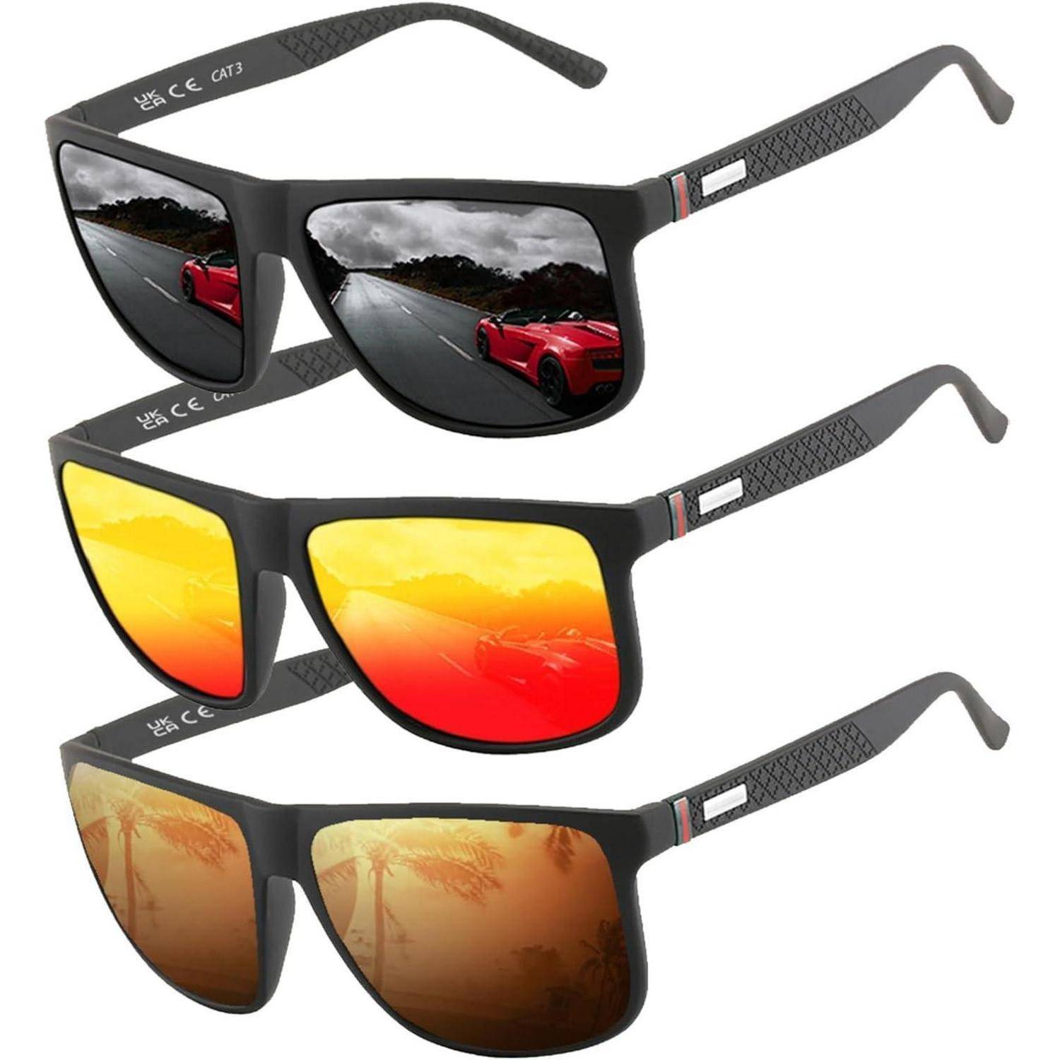 Perfectmiaoxuan Polarisierte Sonnenbrille Herren/Damen ; Vintage/Klassisch/Elegant Brillengestell; HD-Pilotobjektive;