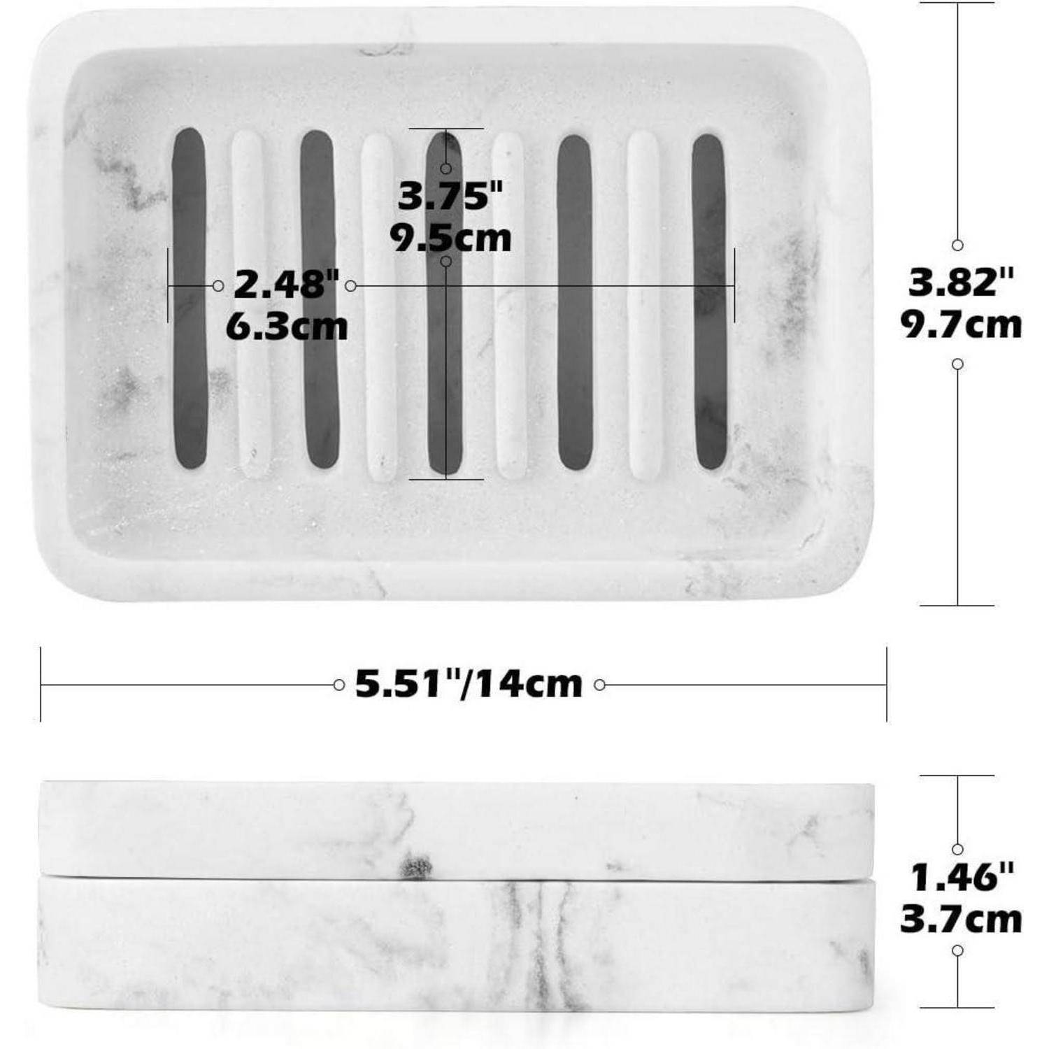 Produktdiagramm einer rechteckigen Lüftungsabdeckung von vorne und von der Seite gezeigt, mit gekennzeichneten Abmessungen 5,51 x 3,82 x 1,46 Zoll und Schlitzbreiten von 2,48, 3,75 und 3,82 Zoll.