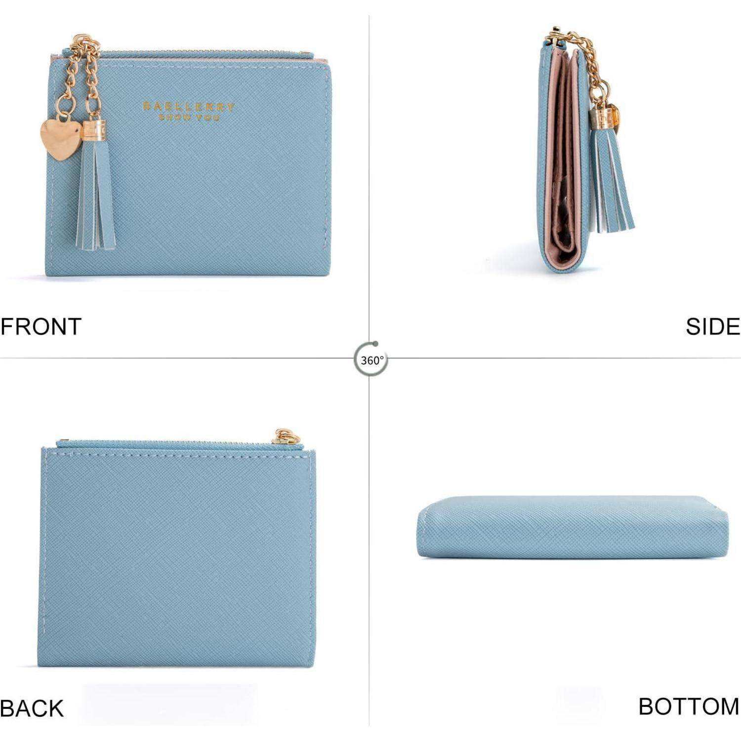 CHAOFANXI Damen Geldbeutel Leder Kleines Portemonnaie, Mini Kurzer Geldbeutel Frauen Leder mit Zipper Brieftasche mit vielen Fächern für Bargeld,