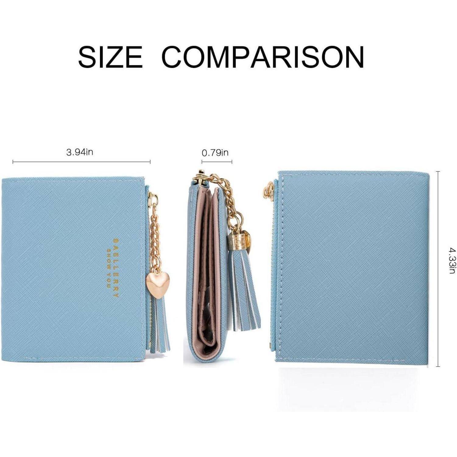 CHAOFANXI Damen Geldbeutel Leder Kleines Portemonnaie, Mini Kurzer Geldbeutel Frauen Leder mit Zipper Brieftasche mit vielen Fächern für Bargeld,