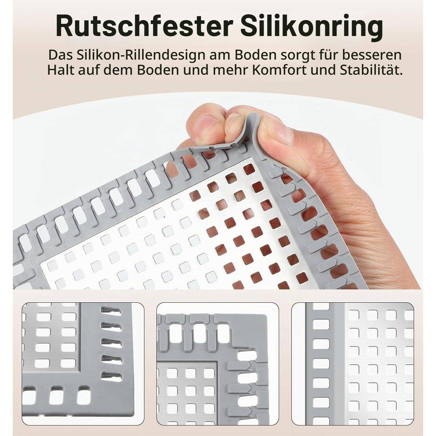 Quadratischer Haarsieb Dusch 12,3x12,3cm Haarsieb Dusche Groß Sieb | Dusche Abfluss Haare Duschsieb Abfluss Haare aus Edelstahl für den Badezimmer