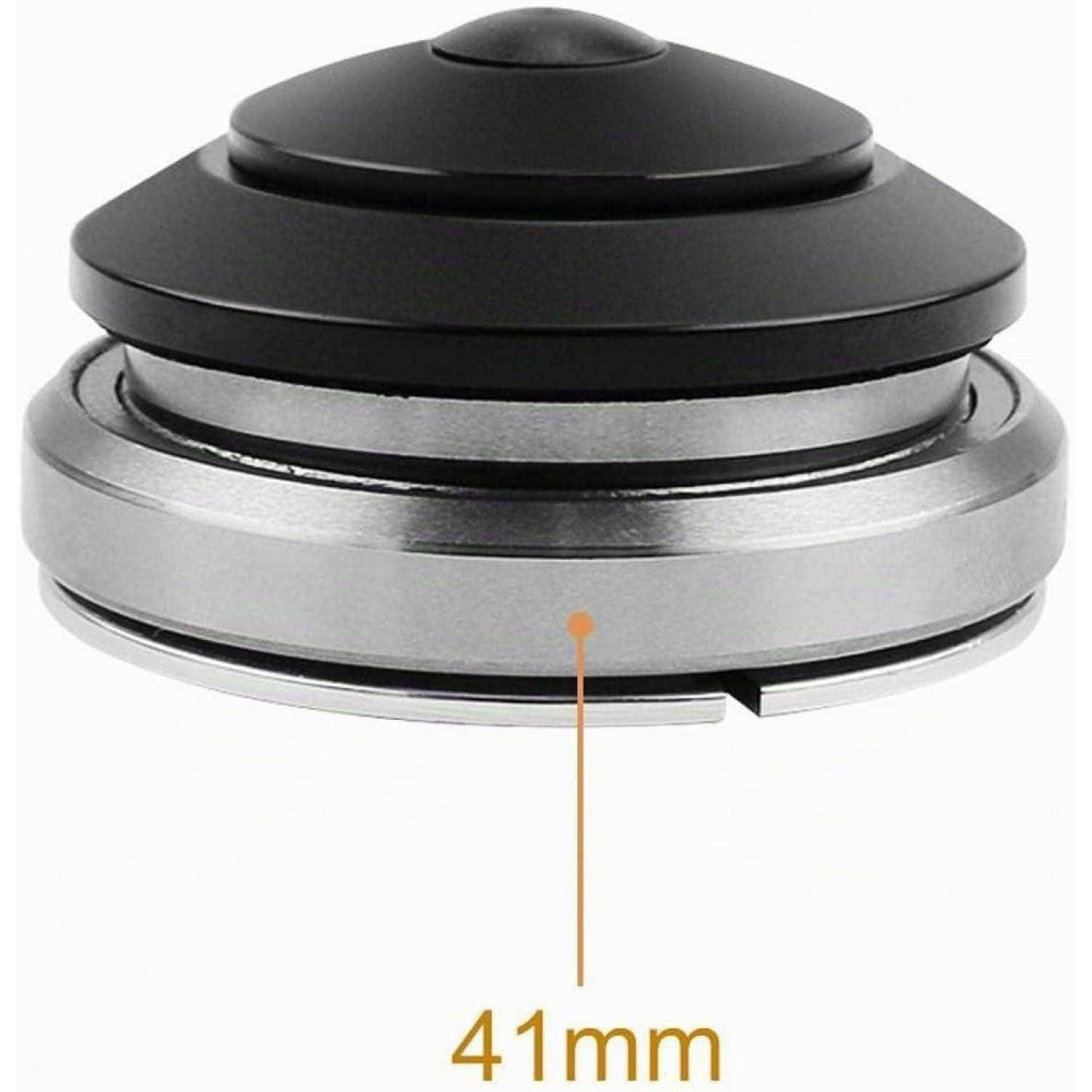 Metallisches und schwarzes kreisförmiges mechanisches Teil mit der Bezeichnung 41mm auf weißem Hintergrund.