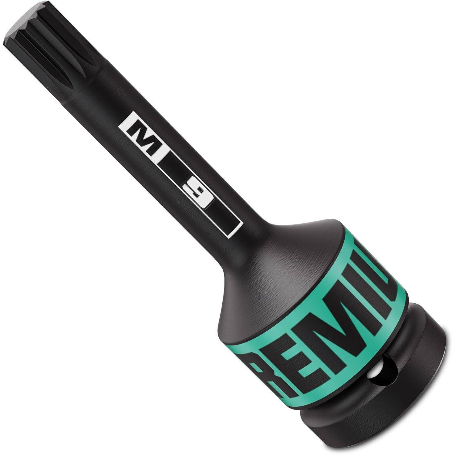 Aurlloct XZN Steckschlüssel 1/2'', M9 Kraft Vielzahn, Vielzahn Nüsse für DIY Haushalt Auto Fahrrad Reparatur Heimwerkzeuge 1/2" Antrieb M9