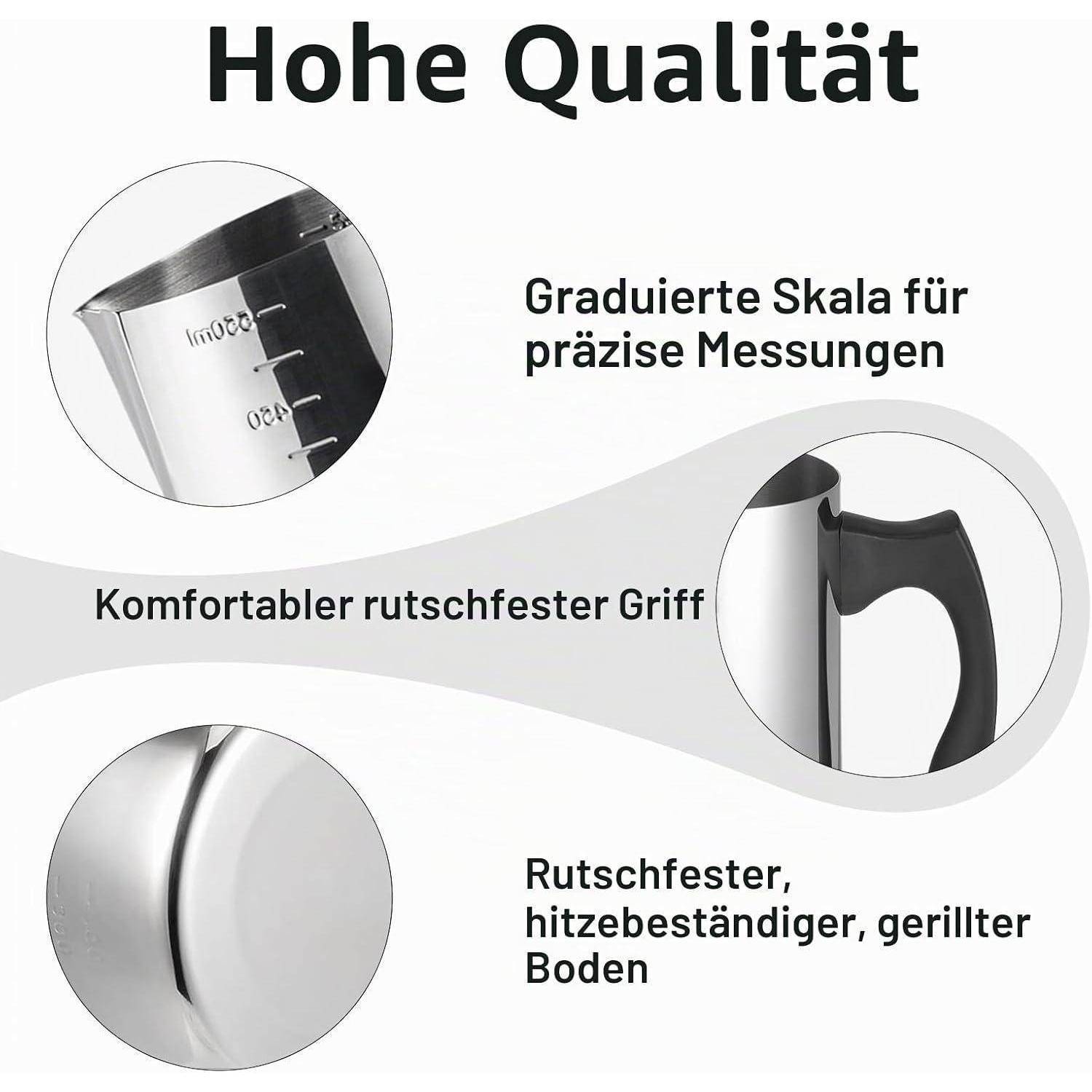 Carreuty 550 ml Kerzenwachs Schmelztopf, Schmelztopf Kerzenwachs Edelstahl mit Graduierung und Hitzebeständigem Griff, Kerzen Schmelztopf für Kerzen