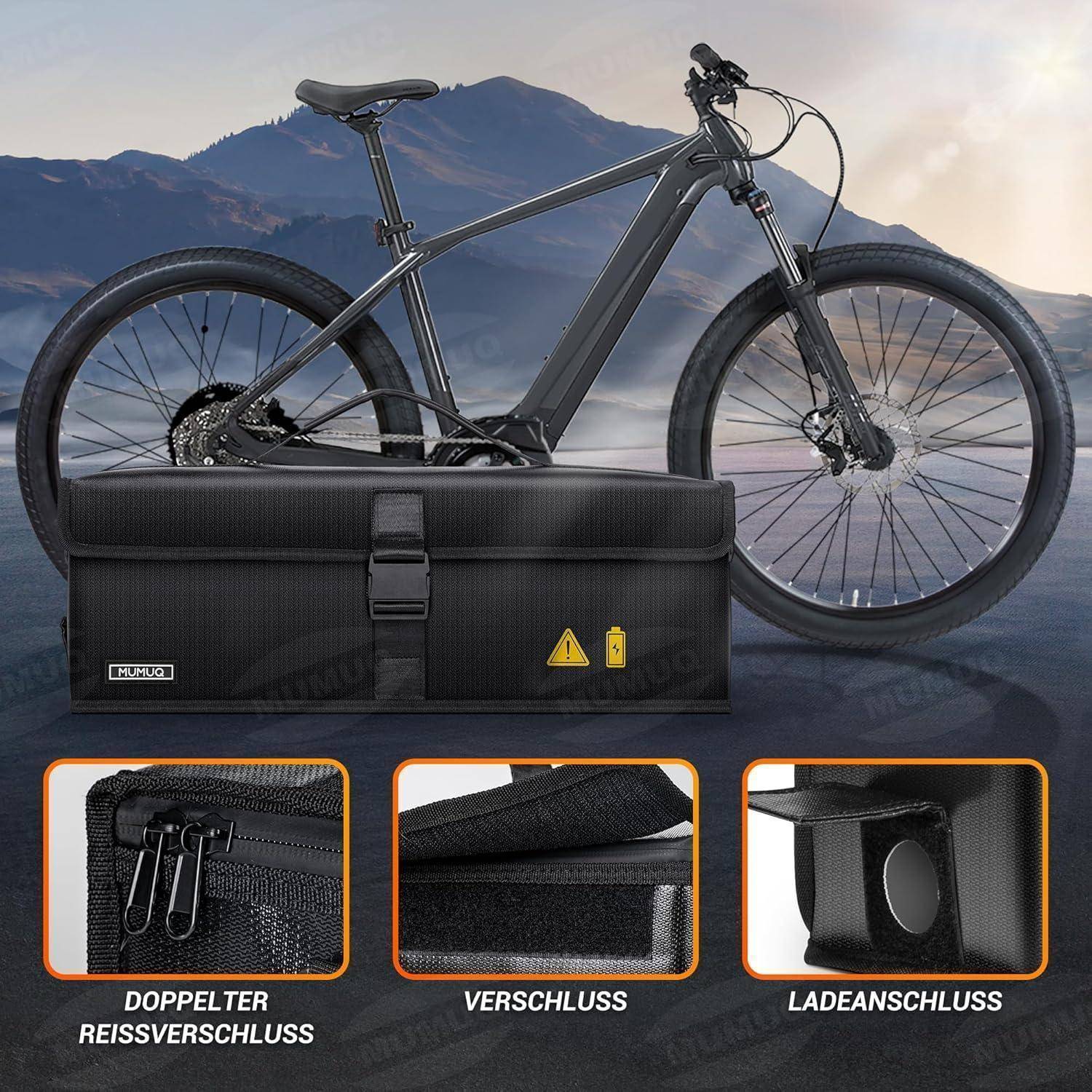 Ebike Akku Tasche 1400 °C Feuerfeste Box für Akkus Feuerfest Akkutasche Fahrrad für Aufladung, Transport, Lagerung, LIPO Batterie E-Bike Akku Schut