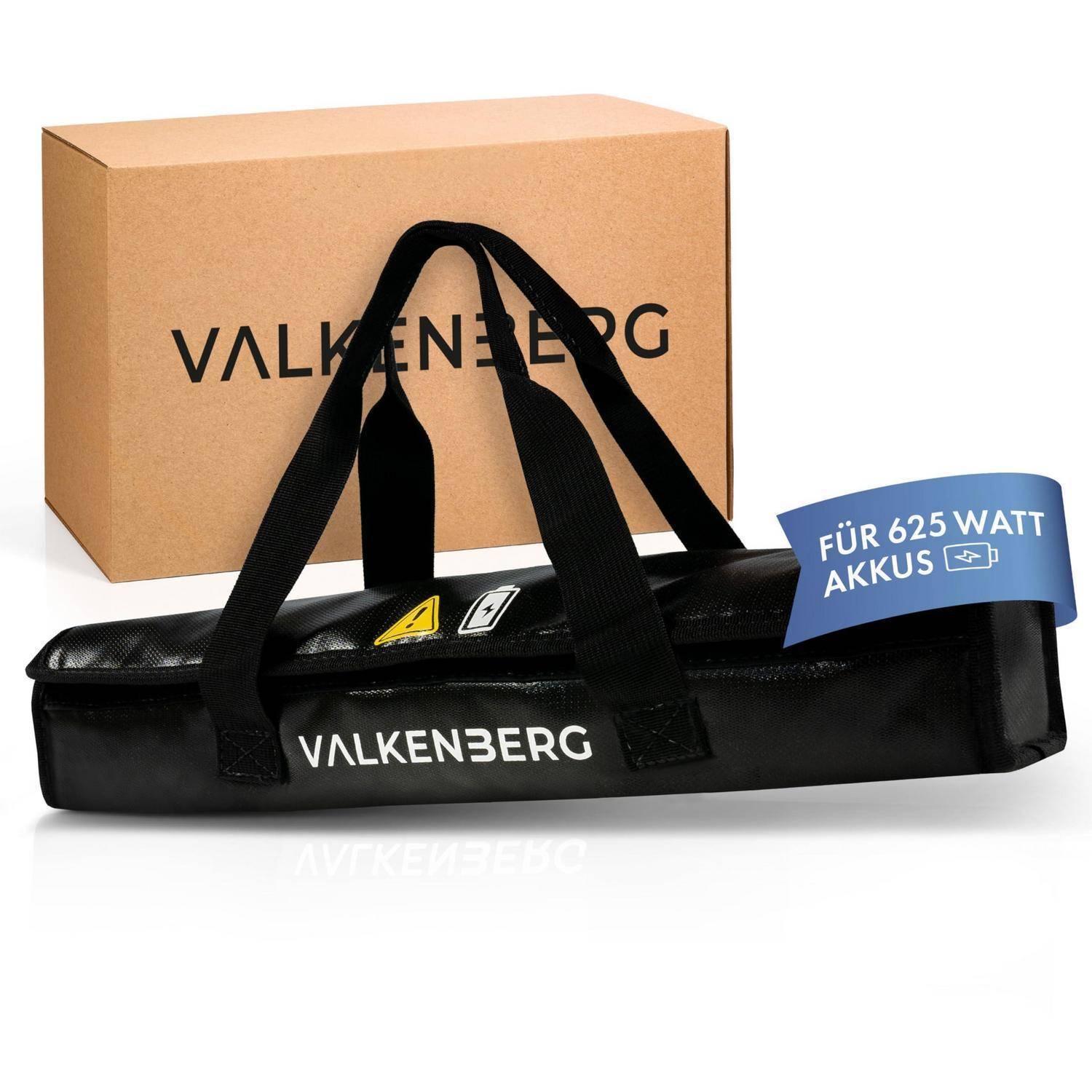 Schwarze Tragetasche mit der Bezeichnung „VALKENBERG