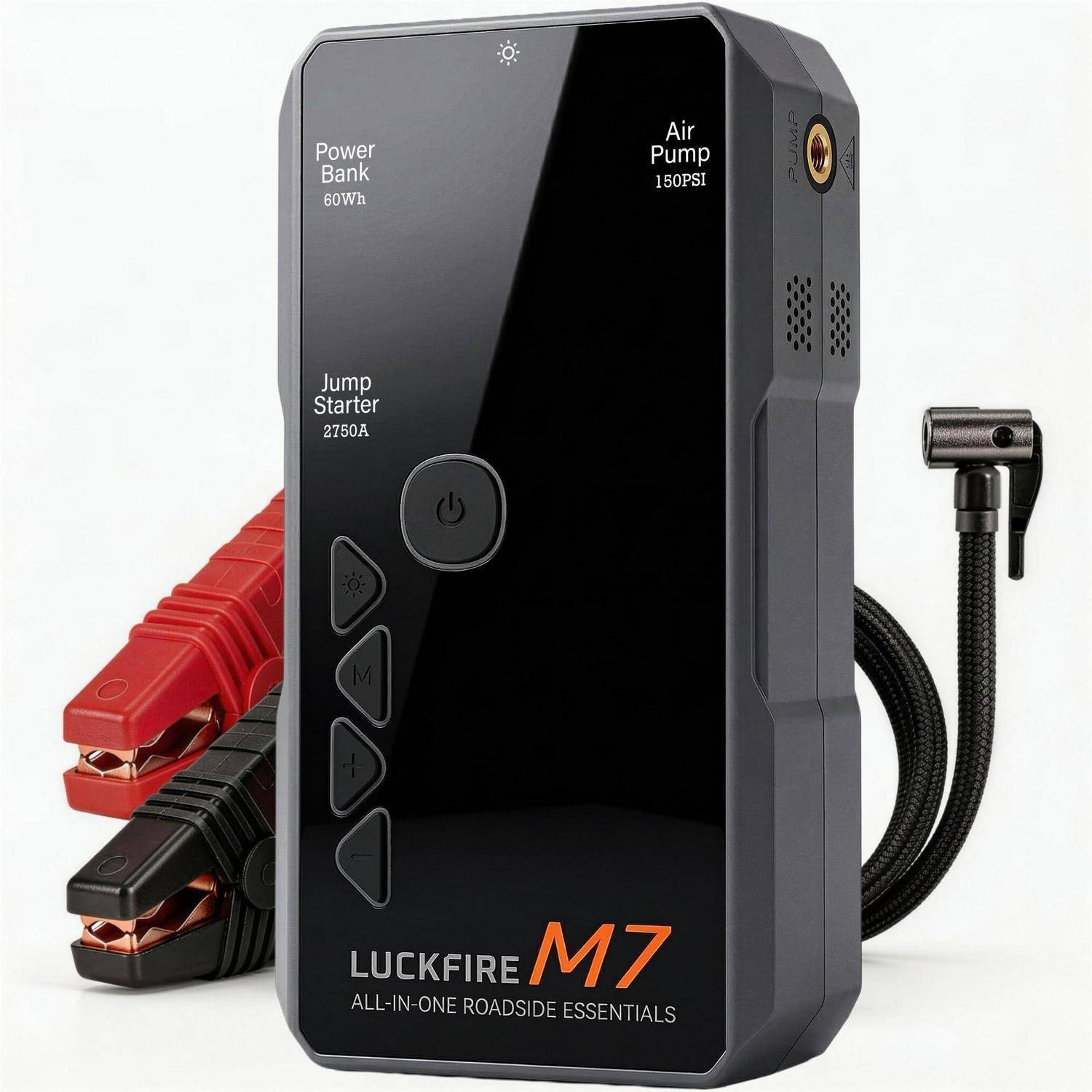 Tragbares Notfallgerät an der Straße mit der Bezeichnung „LUCKFIRE M7