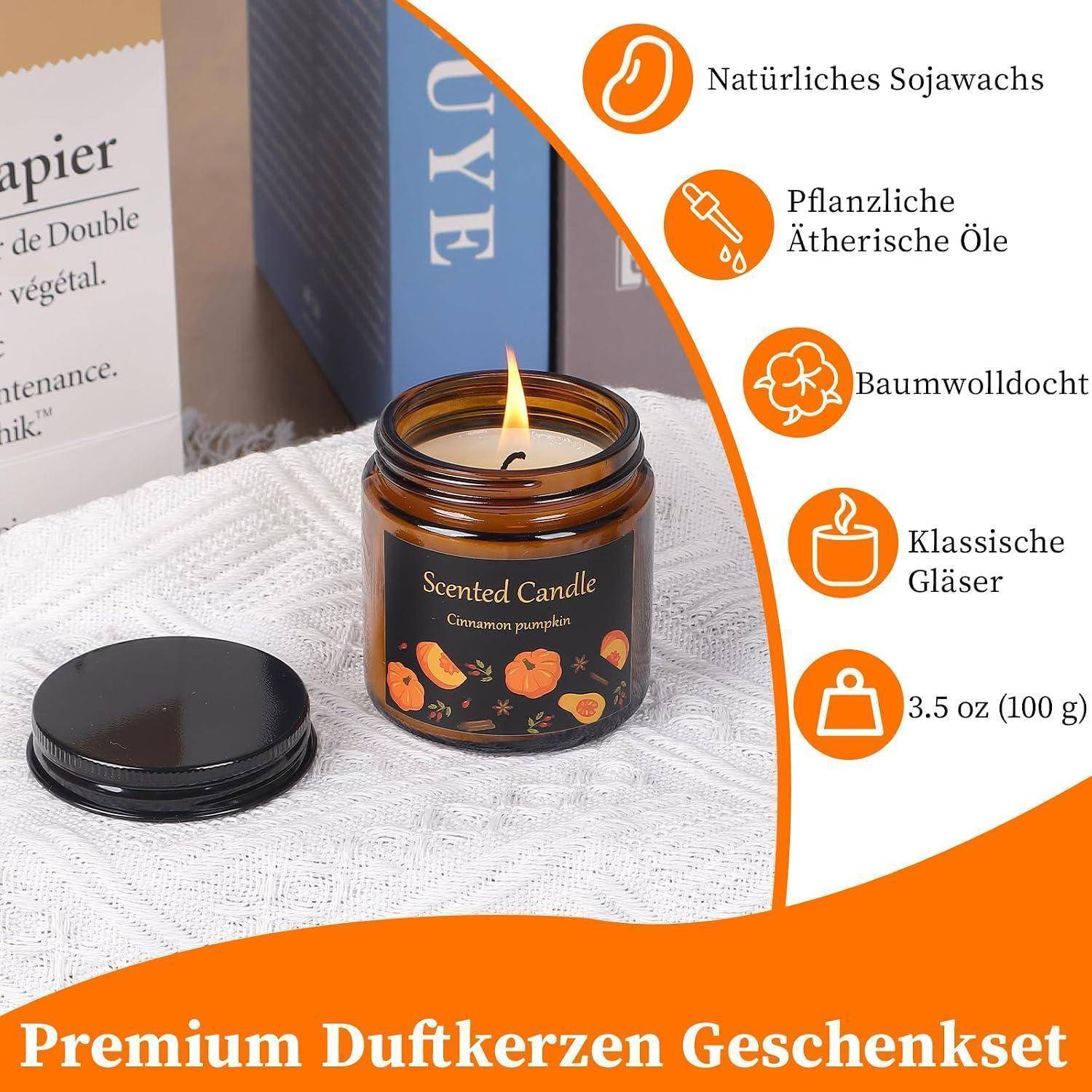 Werbebildzeige eines „Premium Duftkerzen Geschenksets