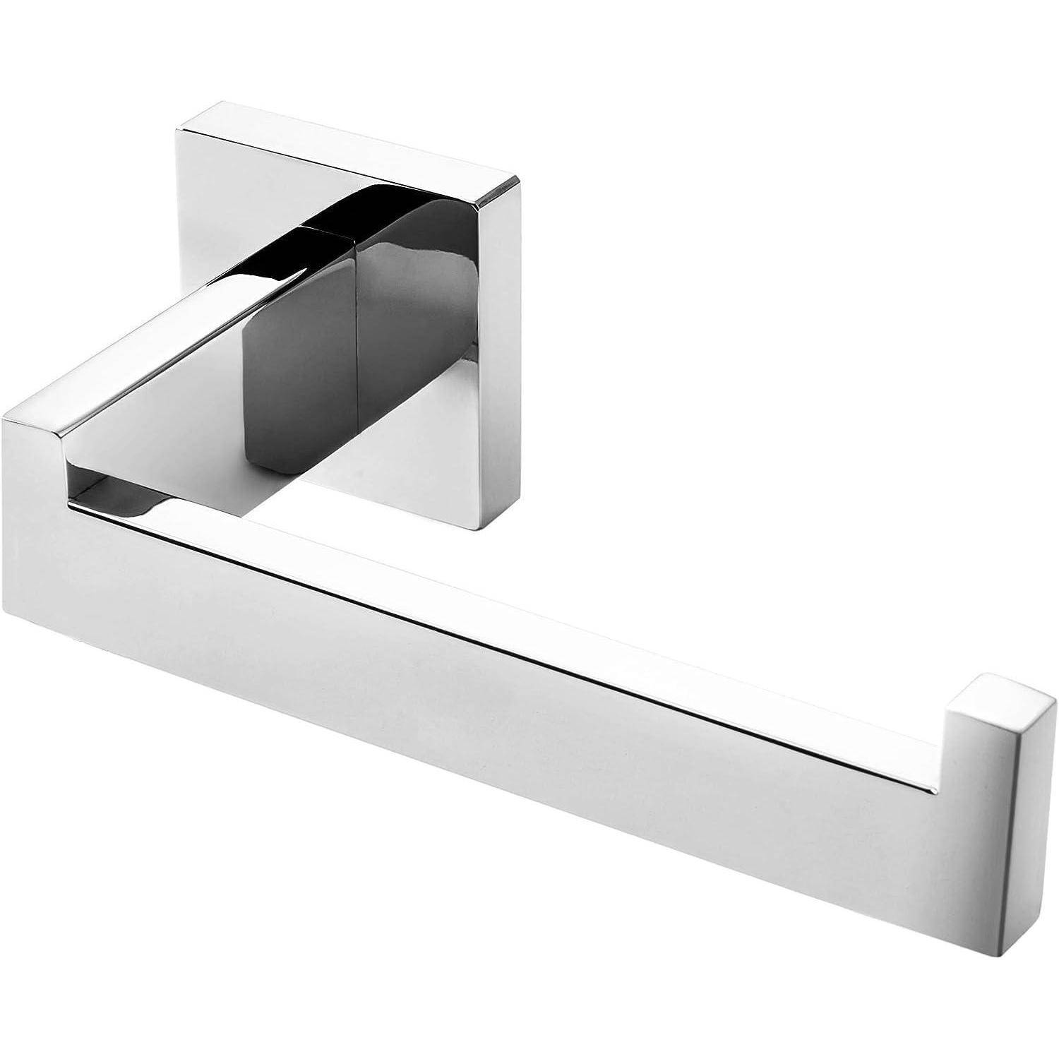 Verchromte Wandmontage-Handtuchstange mit quadratischer Rückplatte und langem geraden Arm