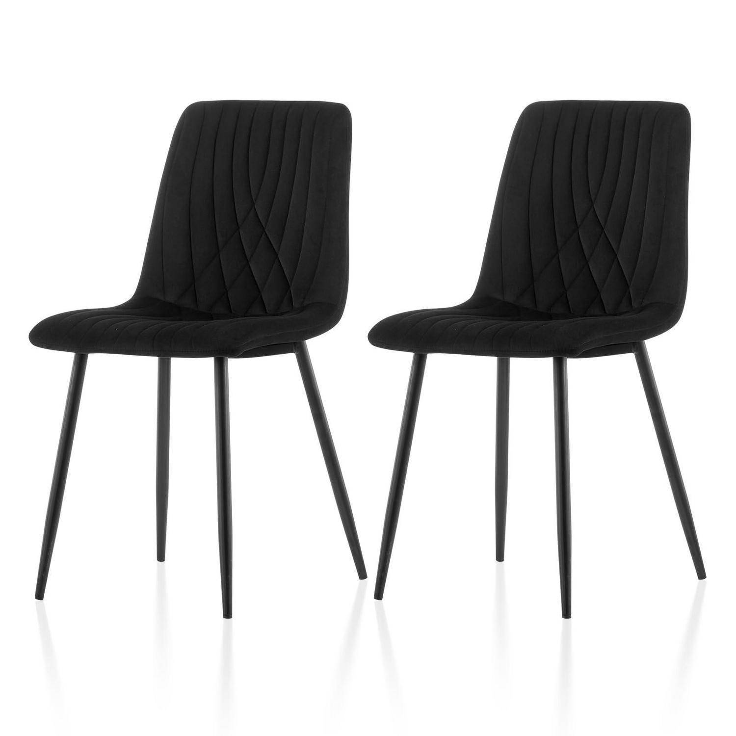 TUKAILAI Esszimmerstühle 2er-Set Samt, Ergonomischer Küchenstuhl Polsterstuhl mit Hoher Rückenlehne Metallbeine, Tragkraft 150kg, Moderne Gepolster