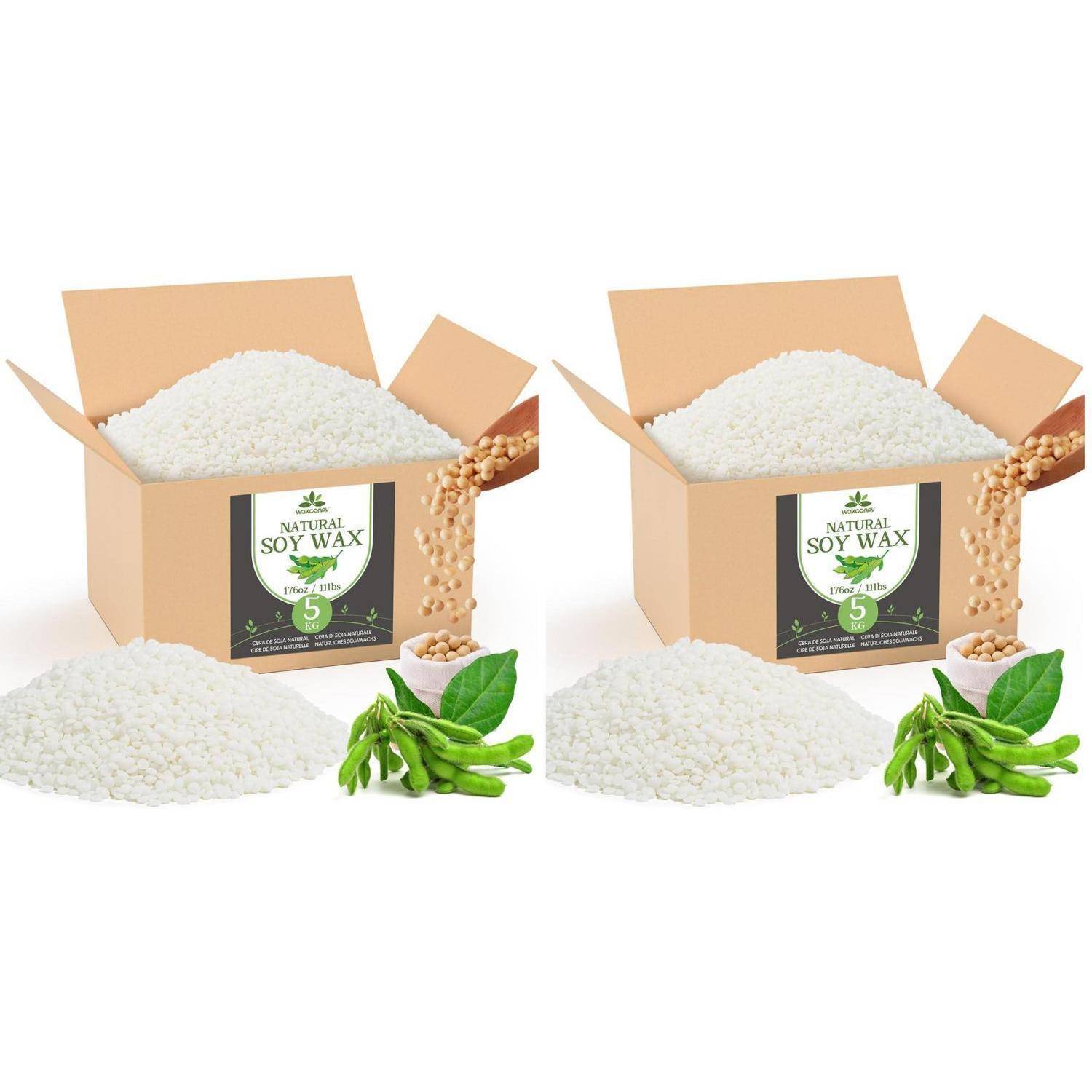 Zwei identische Produktboxen aus „Natural Soy Wax
