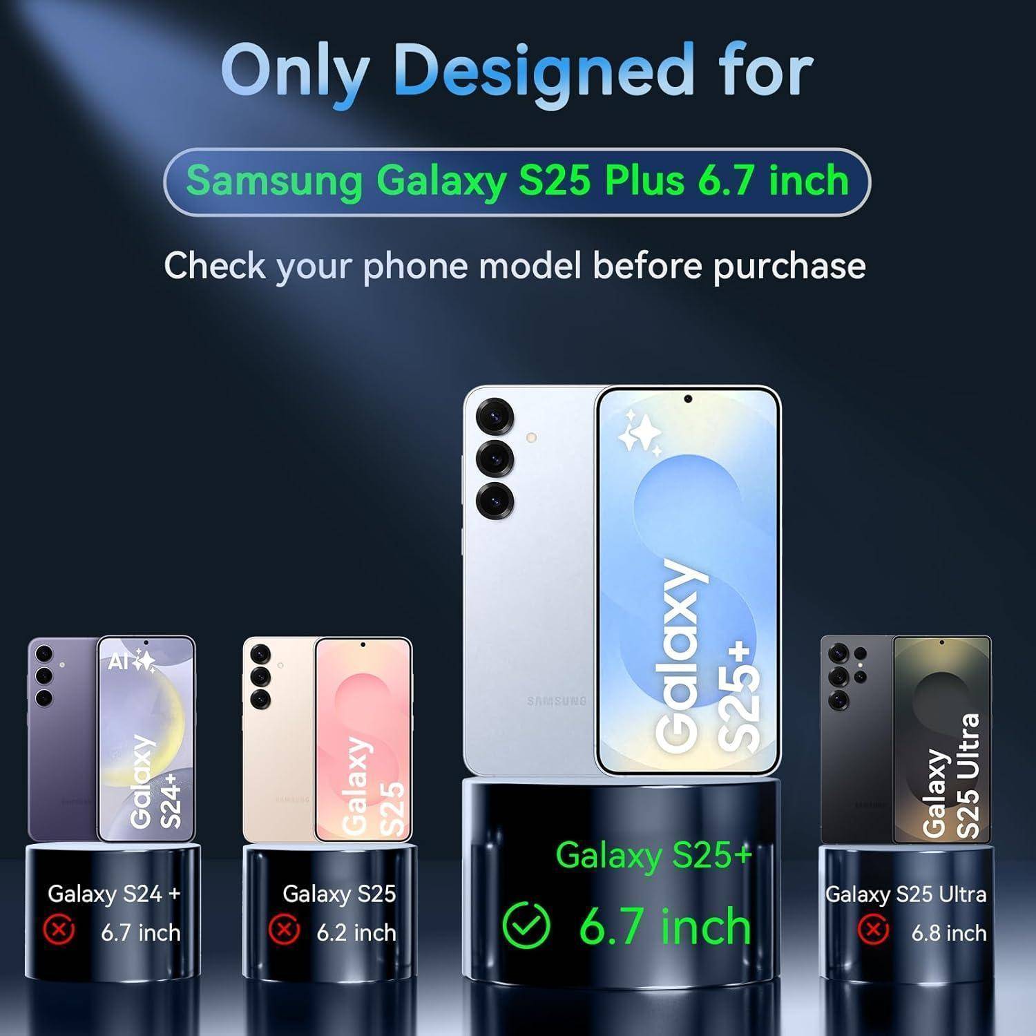Anzeige für eine Handyhülle „Nur für Samsung Galaxy S25 Plus 6,7 Zoll ausgelegt