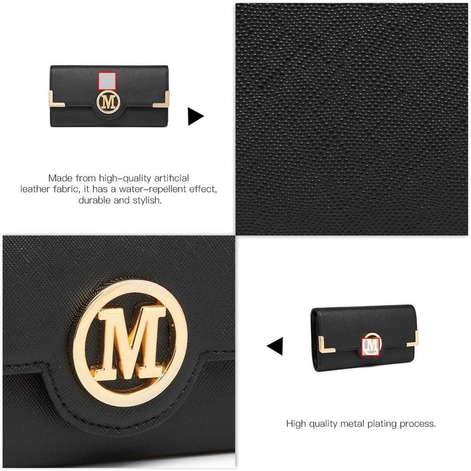 Miss Lulu Damen Geldbörse Lange Portemonnaie Damen PU Leder Elegante Brieftasche Kartenfächer Geldbörse mit Mehreren Kartenfächern, Mehrfarbig mit