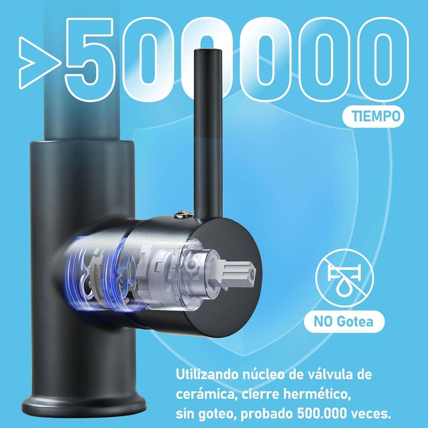 JUNSOTOOR Küchenarmatur mit Spiralfeder, Hochdruck Armatur mit Ausziehbar Brause & Hoher Bogen, 360° Drehbar Edelstahl Spültischarmatur, 2 Sprühfu