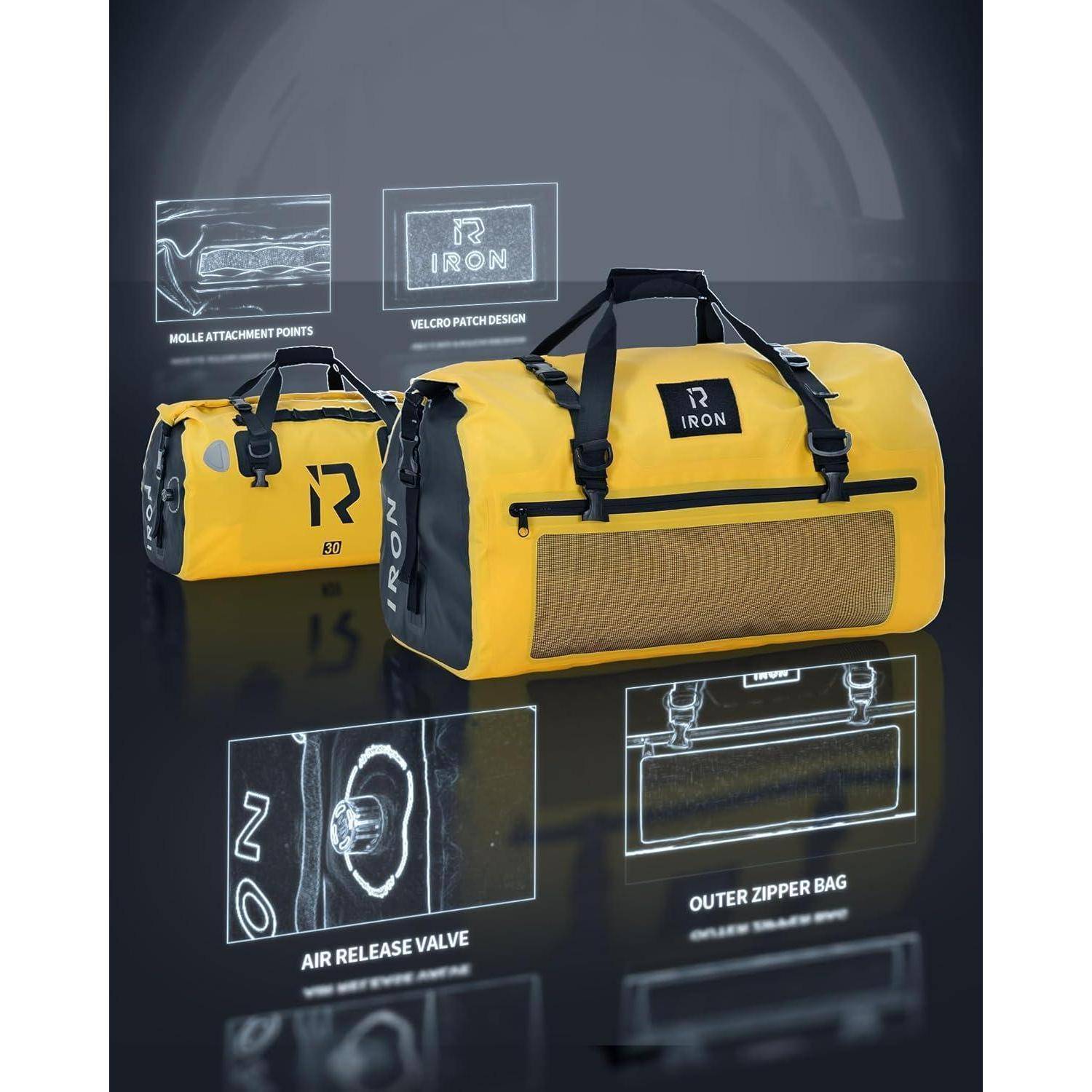 BORLENI Motorrad Hecktasche Gepäckrolle wasserdicht 30L – Premium Motorradtasche mit Rolltop, Reflektoren, MOLLE-System, Reisetasche &amp; Satteltasche