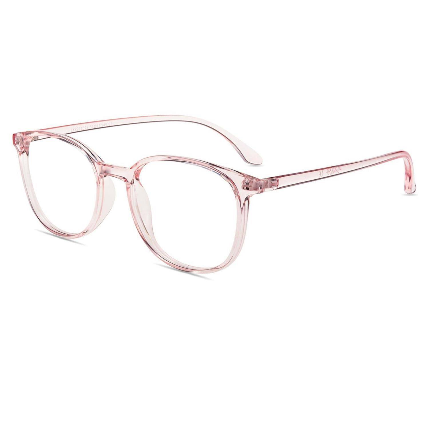 Firmoo Blaulicht Brille Computerbrille für Bildschirme, Blaulicht UV Schutzbrille Damen Herren TR90 Klar Rosa 0.00x Klar Rosa