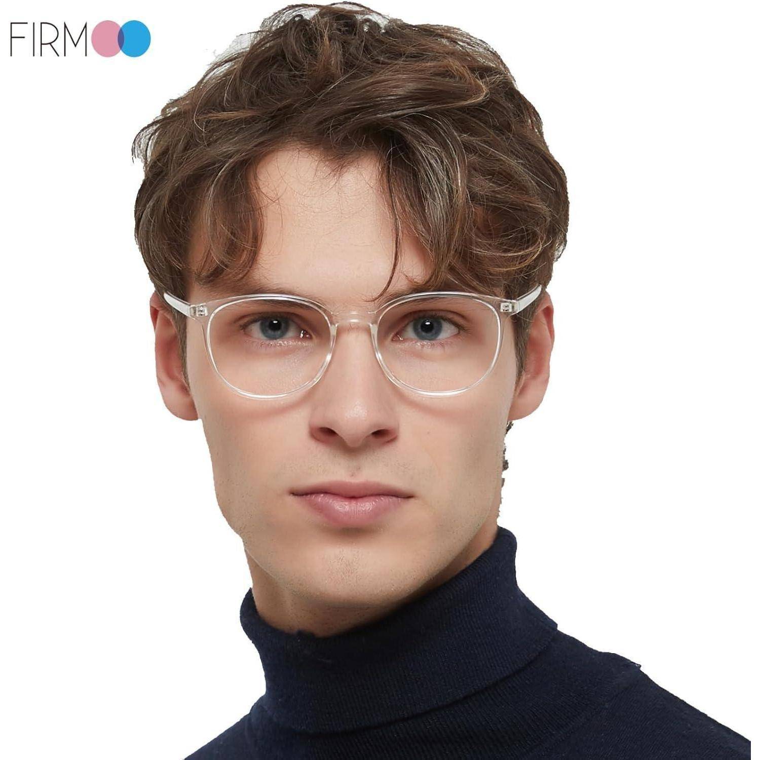 Firmoo Blaulicht Brille Computerbrille für Bildschirme, Blaulicht UV Schutzbrille Damen Herren TR90 Klar Rosa 0.00x Klar Rosa