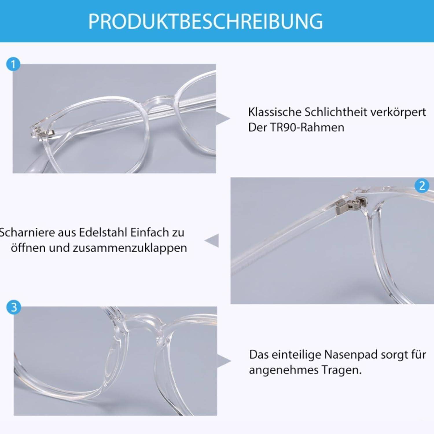 Firmoo Blaulicht Brille Computerbrille für Bildschirme, Blaulicht UV Schutzbrille Damen Herren TR90 Klar Rosa 0.00x Klar Rosa