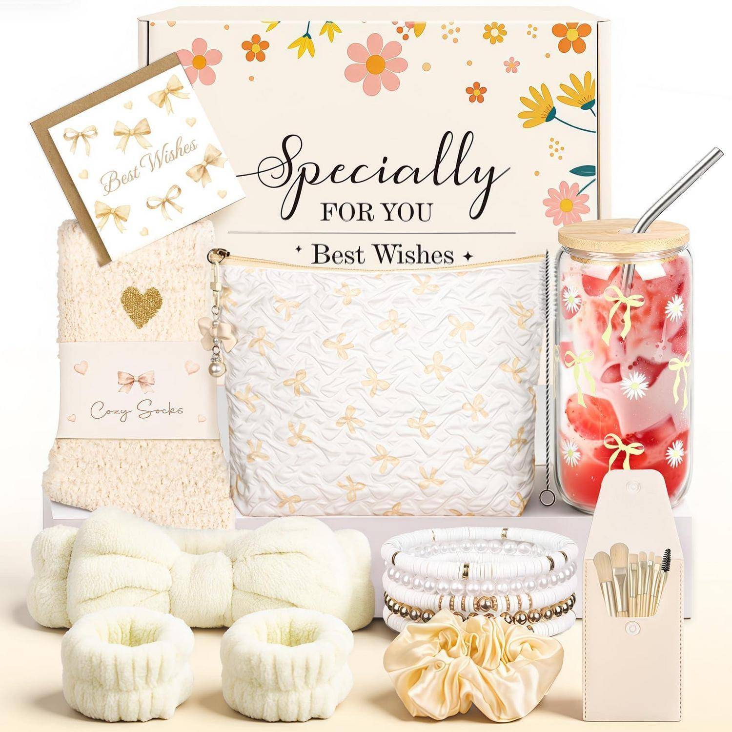 Ein Geschenkset mit blumiger „Speziell für dich