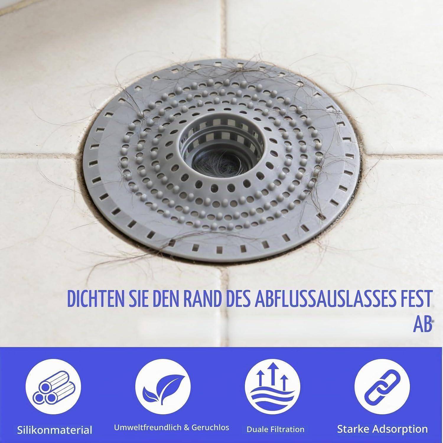 Abflusssieb dusche Silikon, haarsieb duschrinne, Duschsieb abfluss Haare spüle Haarfänger Badewanne Waschbecken Abflusssie Spülbecken Sieb Bodenabf