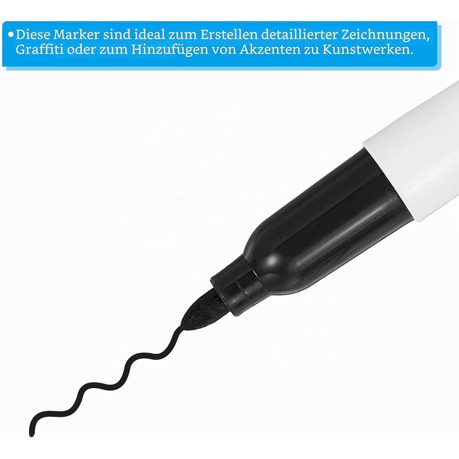 PATIKIL Mini Permanent Marker, 6er Pack Golfball-Marker-Stifte mit Schlüsselanhänger-Clip für Büro, Meetings und Outdoor-Aktivitäten, Schwarz