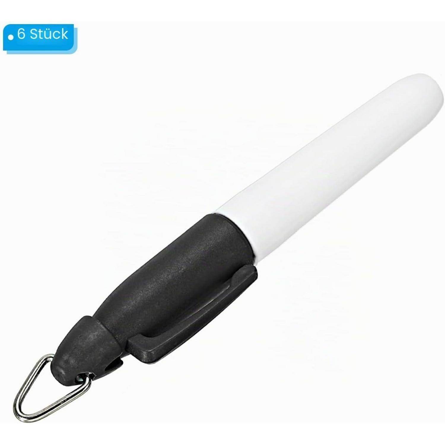PATIKIL Mini Permanent Marker, 6er Pack Golfball-Marker-Stifte mit Schlüsselanhänger-Clip für Büro, Meetings und Outdoor-Aktivitäten, Schwarz