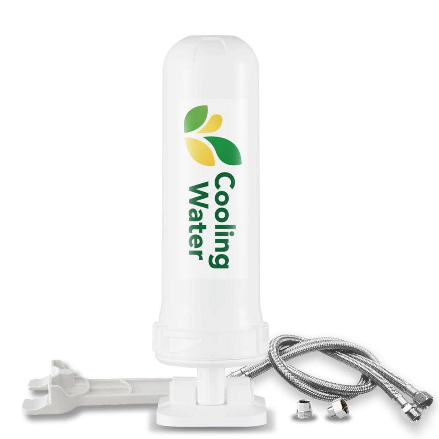 Weißer Inline-Wasserfilter-Kartuschen mit der Bezeichnung 