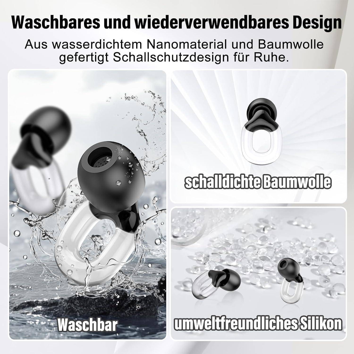 Ohrstöpsel zum Schlafen, wiederverwendbar Silikon-Ohrenstöpsel mit Einzel/Doppelkappen 35 dB Geräuschreduzierung Ohrstöpsel, 7 Paar Ohrkappen in