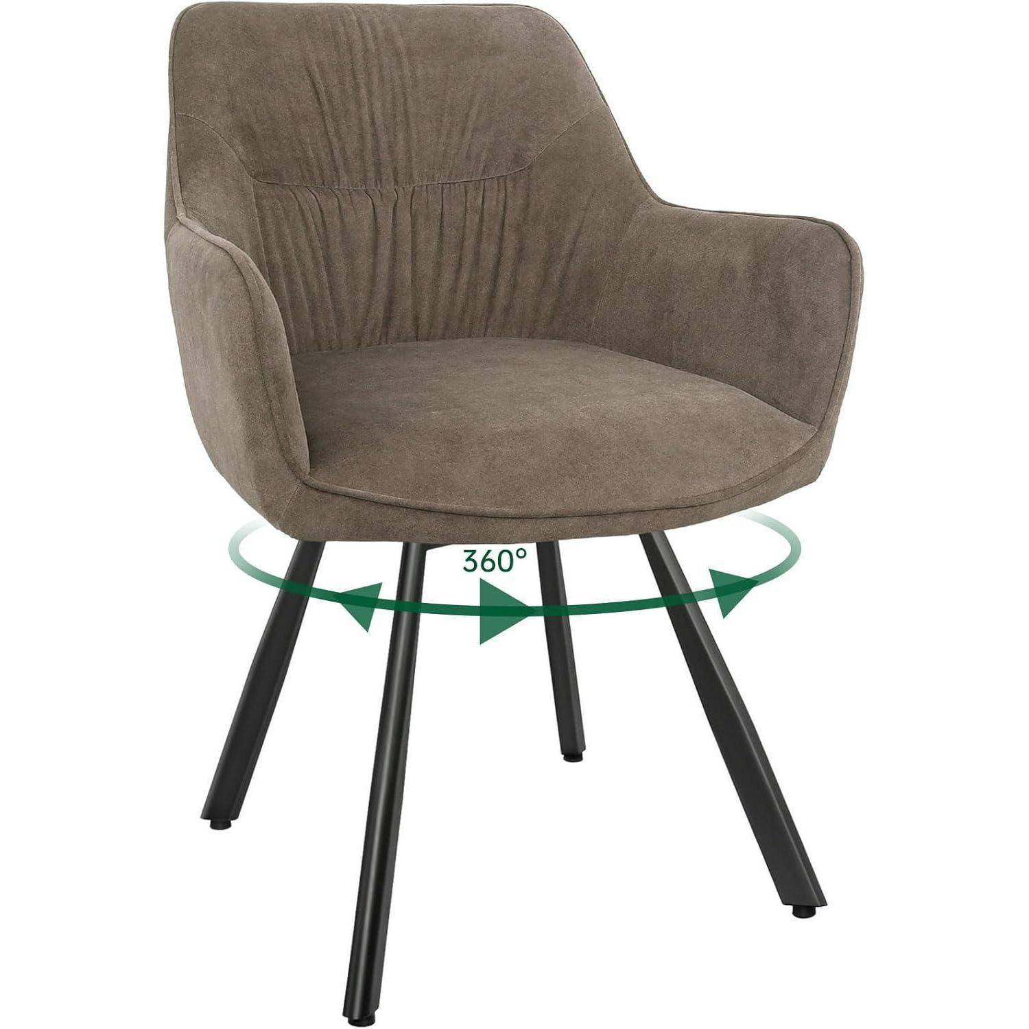 Esszimmerstuhl 2er Set drehbar, Armlehnstuhl drehbar 360°,Moderner Polsterstuhl Stuhl Samt, Stühle für Esszimmer,Küchenstuhl für Wohnzimmer, Arbe