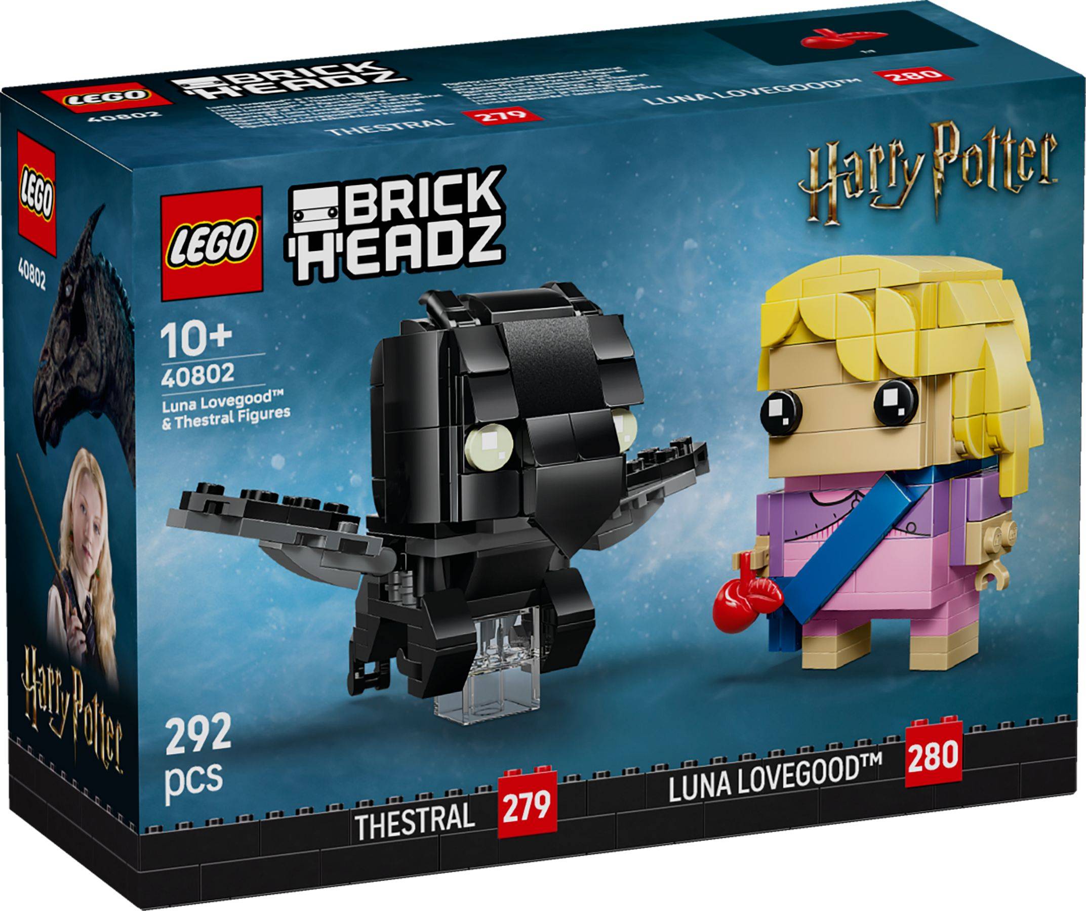 LEGO BrickHeadz Harry Potter Schachtelbild mit Thestral und Luna Lovegood Figuren, ab 10 Jahren, 292 Teile, Set 40802.