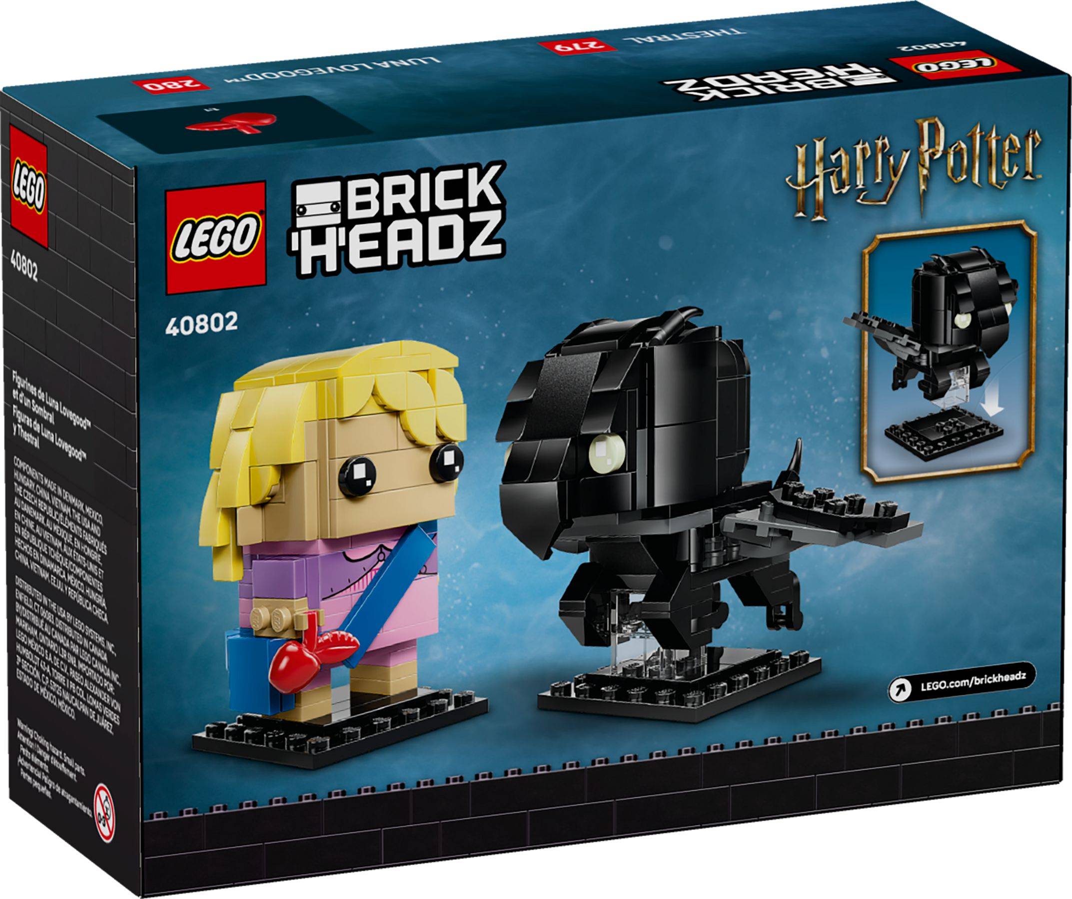 LEGO BrickHeadz Harry Potter 40802 Schachtelbild zeigt baubare Harry Potter und Hedwig Figuren zur Anzeige