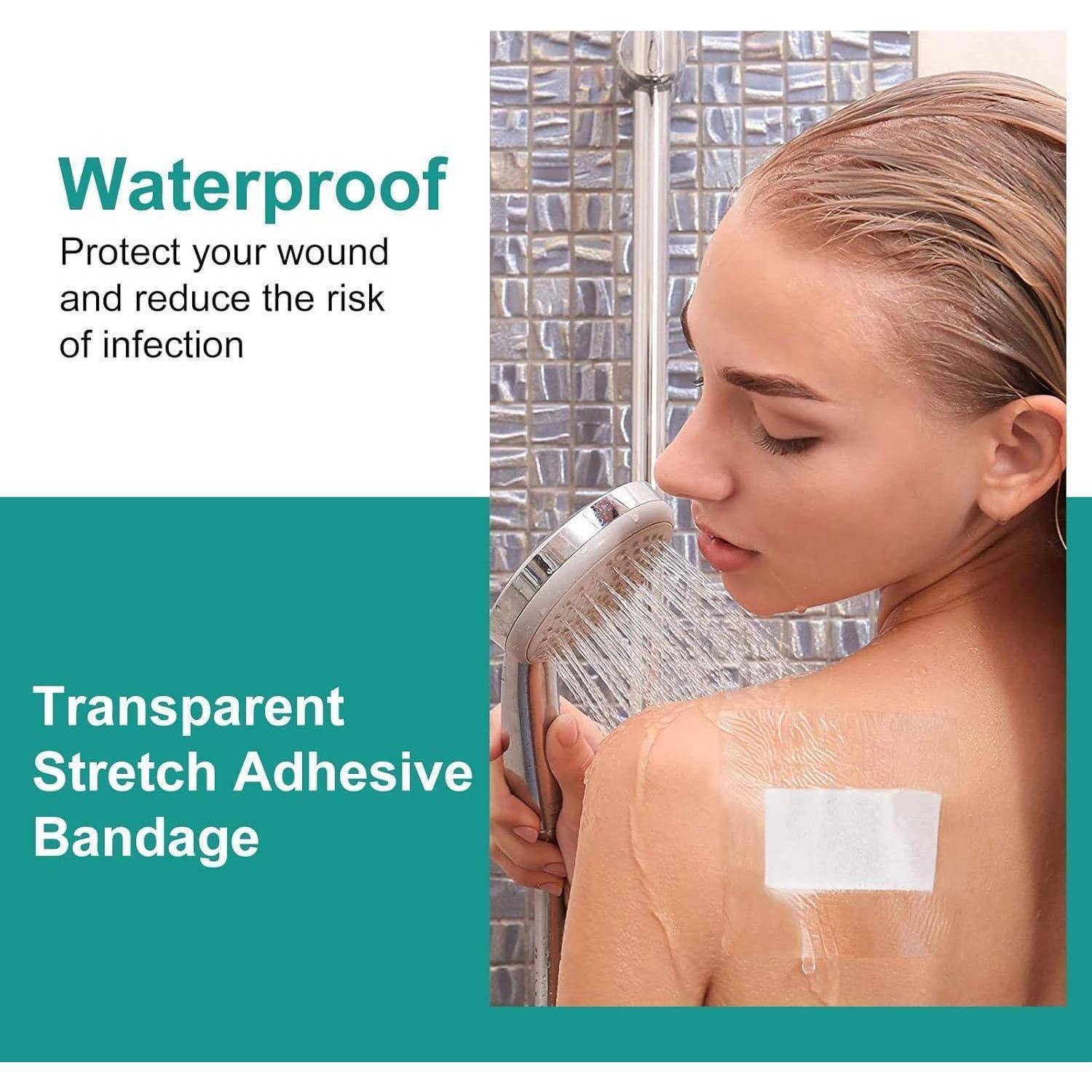 Duschpflaster, 20 Stück Folienverband, 12 x 15 cm Wasserdichtes Pflaster, Tattoo Aftercare Wasserdichte Klebebandage, Tattoo Folie Heilung