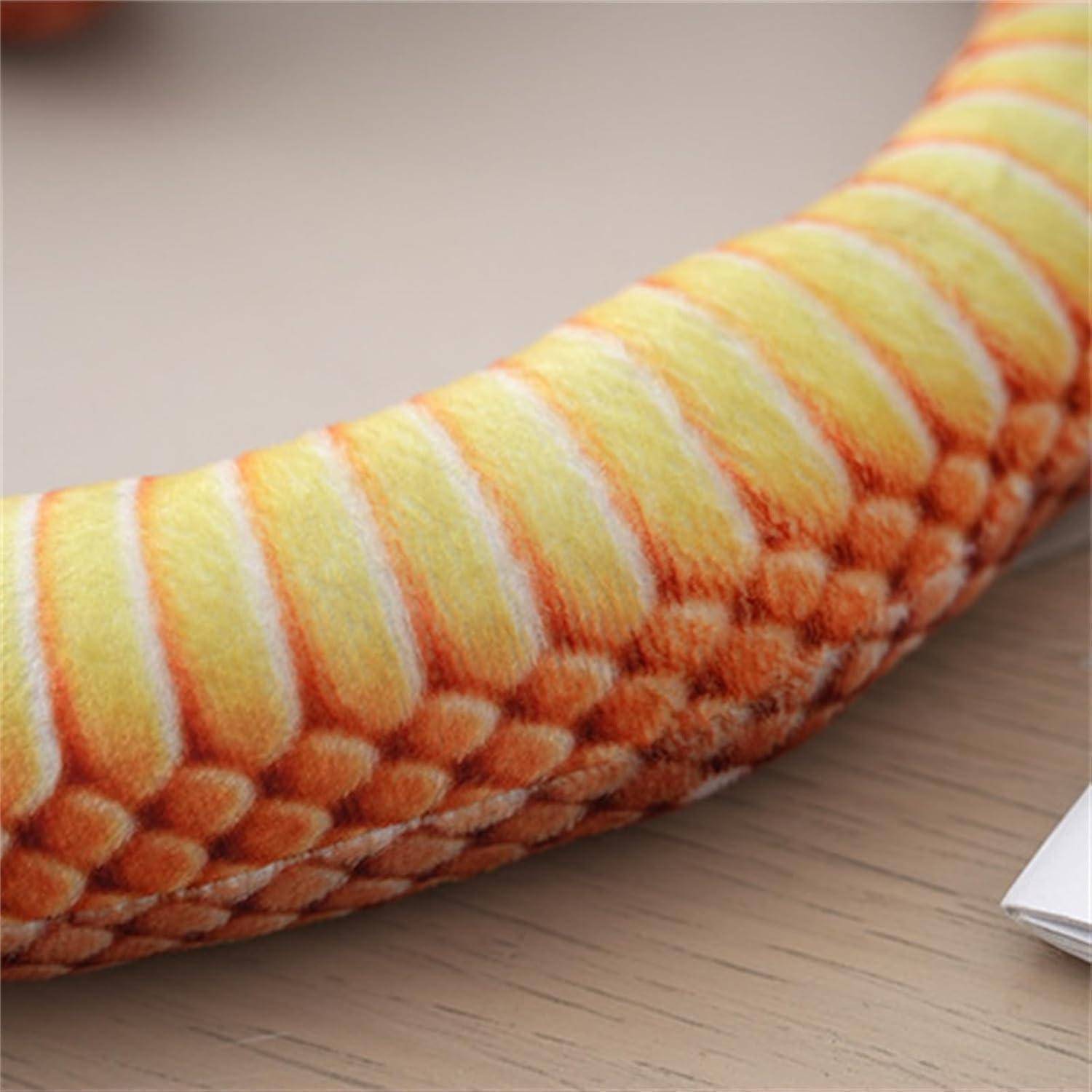 Schlange Kuscheltier Realistische PlüSchschlange, Als Kuscheltier und Dekoration Geschenk für Kinder (160 cm,Curry) 160 cm Curry