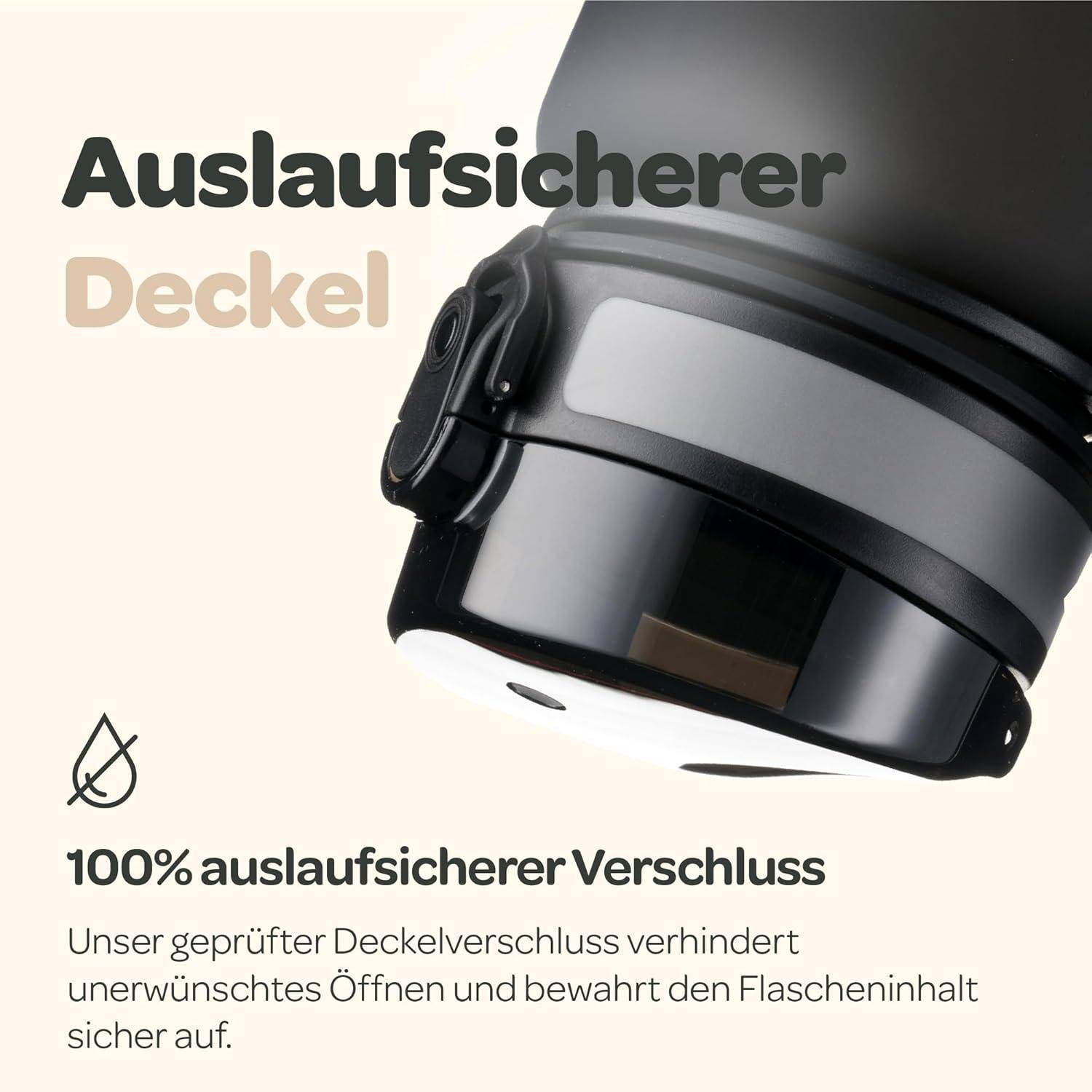 Hydracy Trinkflasche mit Fruchteinsatz - 1L Wasserflasche - BPA-freie Trinkflasche mit Zeitmarkierung Auslaufsichere Sportflasche