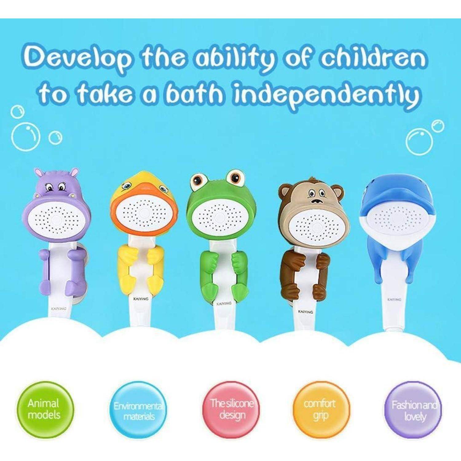 KAIYING Duschköpfe für Kinder, Cartoon Wasserfluss Sprühdusche, Duschaufsatz für Kleinkinder, Baby handduschkopf Badezubehör, Bad Kinder-Duschauf