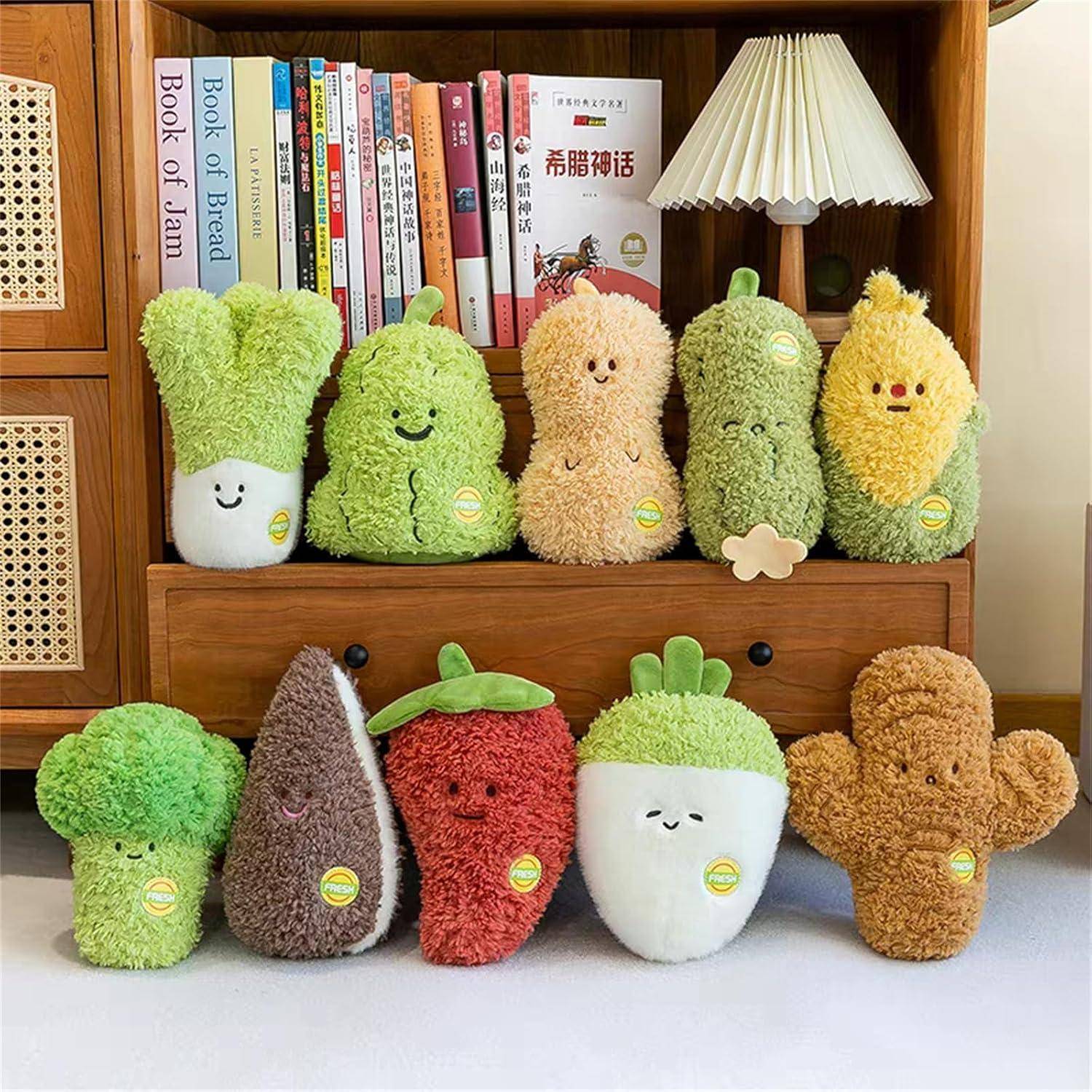 Obst Gemüse Plüschtiere, Niedlichen Obst Gemüse Kuscheltier, zum Spielen und Kuscheln, Weiches Schmusetier für Mädchen, Jungen, Babys (20 cm,Knob