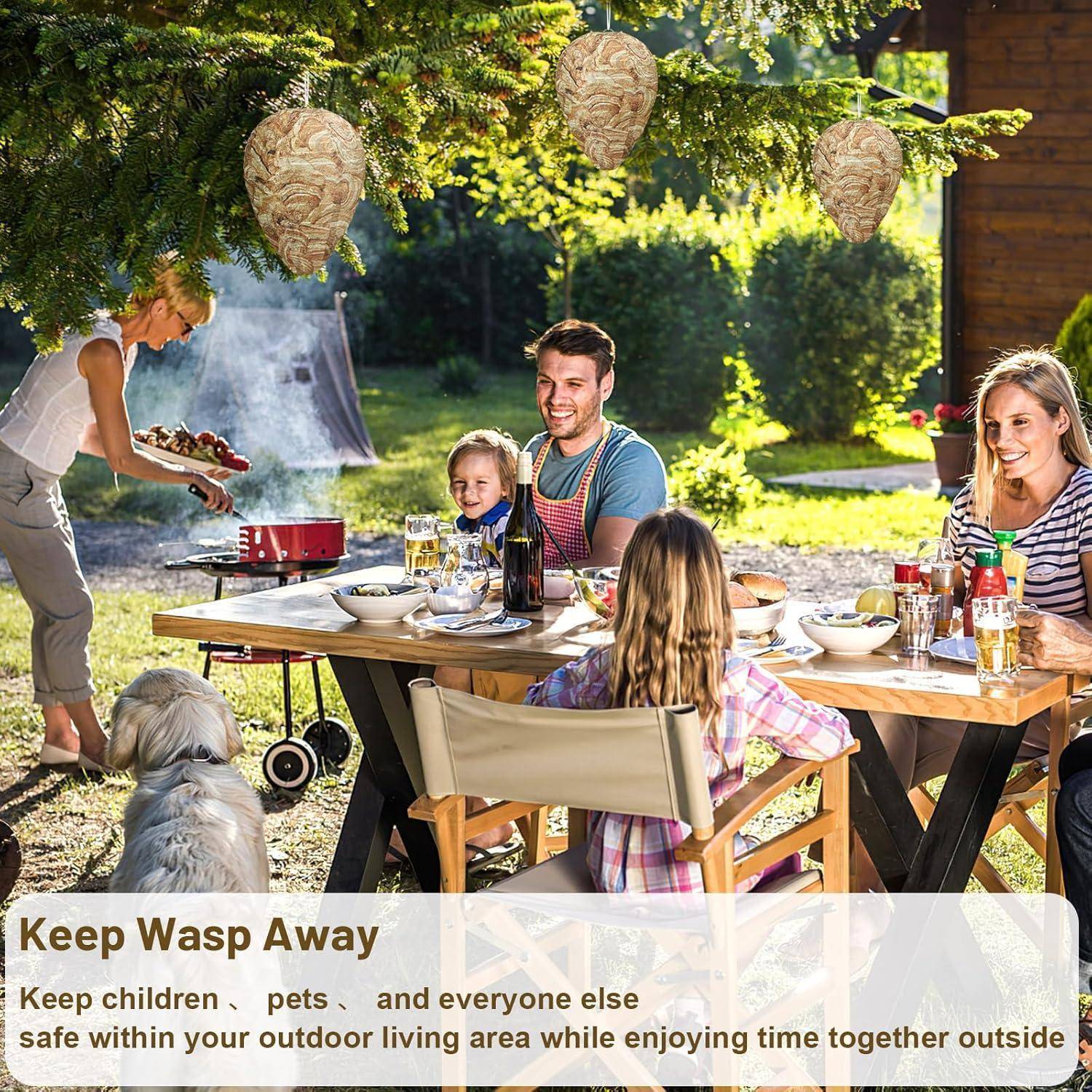 Augshy 6 Stück Wespennest wasserdichte Künstliche Wespennesterköder Attrappe Hornissennest Attrappe für Haus und Garten Outdoor Braun 6