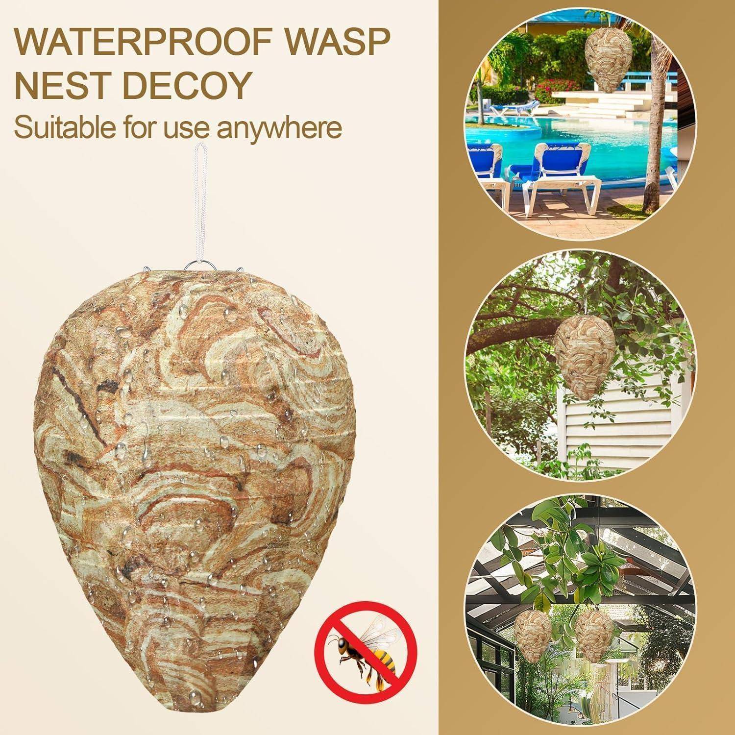 Augshy 6 Stück Wespennest wasserdichte Künstliche Wespennesterköder Attrappe Hornissennest Attrappe für Haus und Garten Outdoor Braun 6