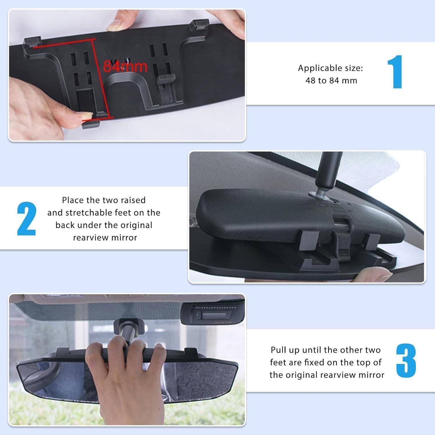 Rückspiegel Auto, Innenspiegel Auto, Große Vision Weitwinkel Panorama Auto Spiegel, Blendfreier Rückspiegel für Autos, SUVs, LKW(244x90mm)