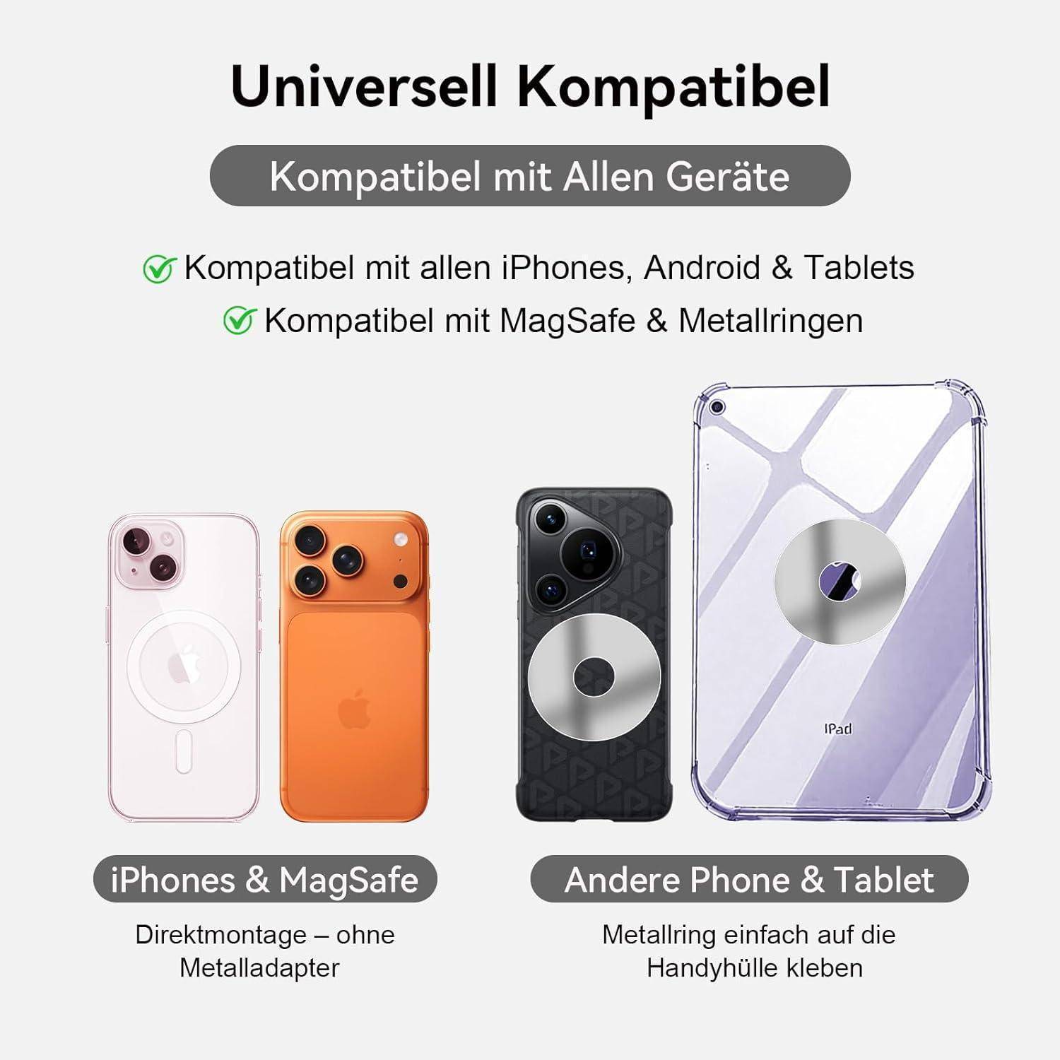 OHLPRO Tablet Wandhalterung Magnetisch, Universal iPad Halterung Wand mit 9cm Verstellarm, Magnet Küchenwandhalterung Kompatibel mit iPad Pro Mini
